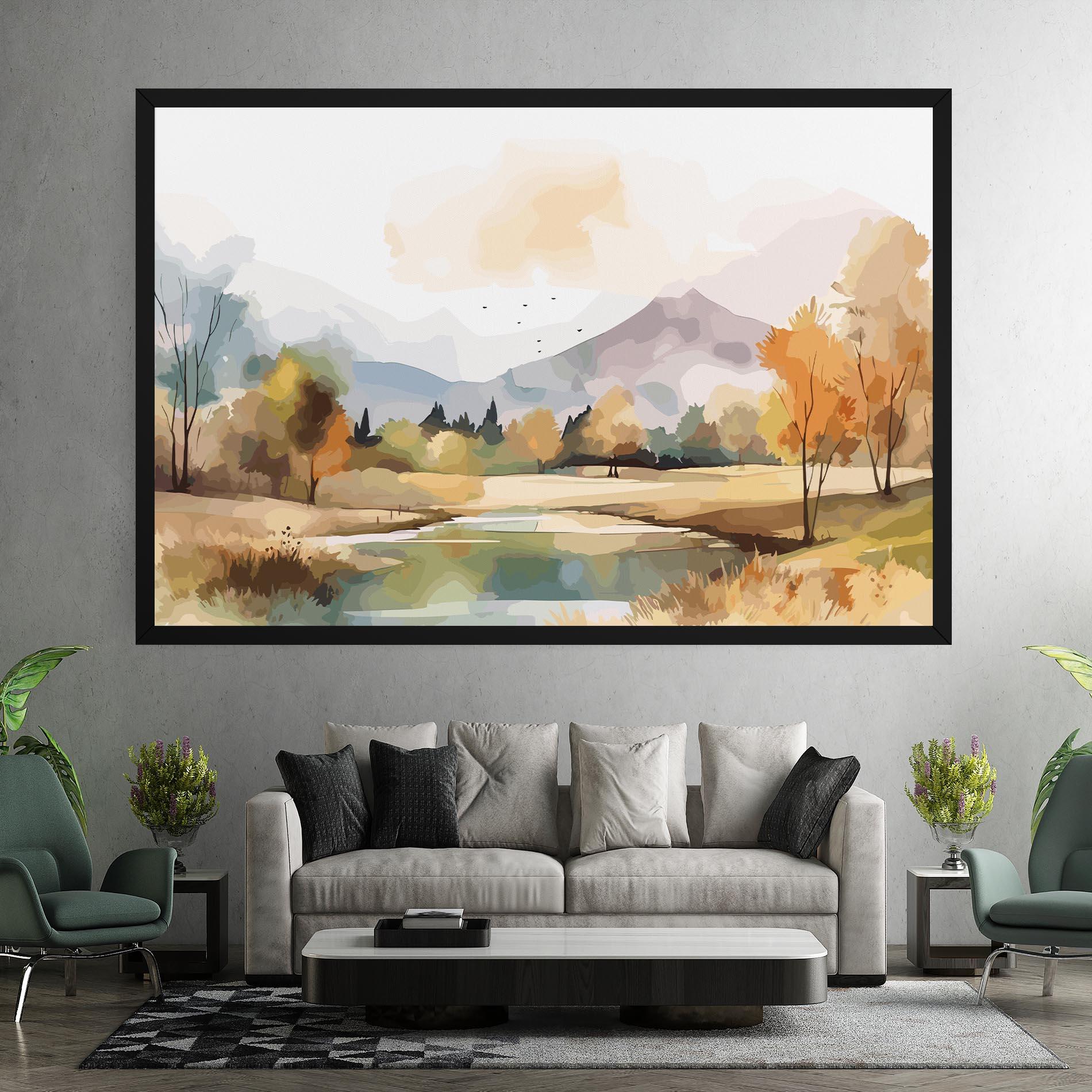 Vászonkép Rural Lake View mockup 7