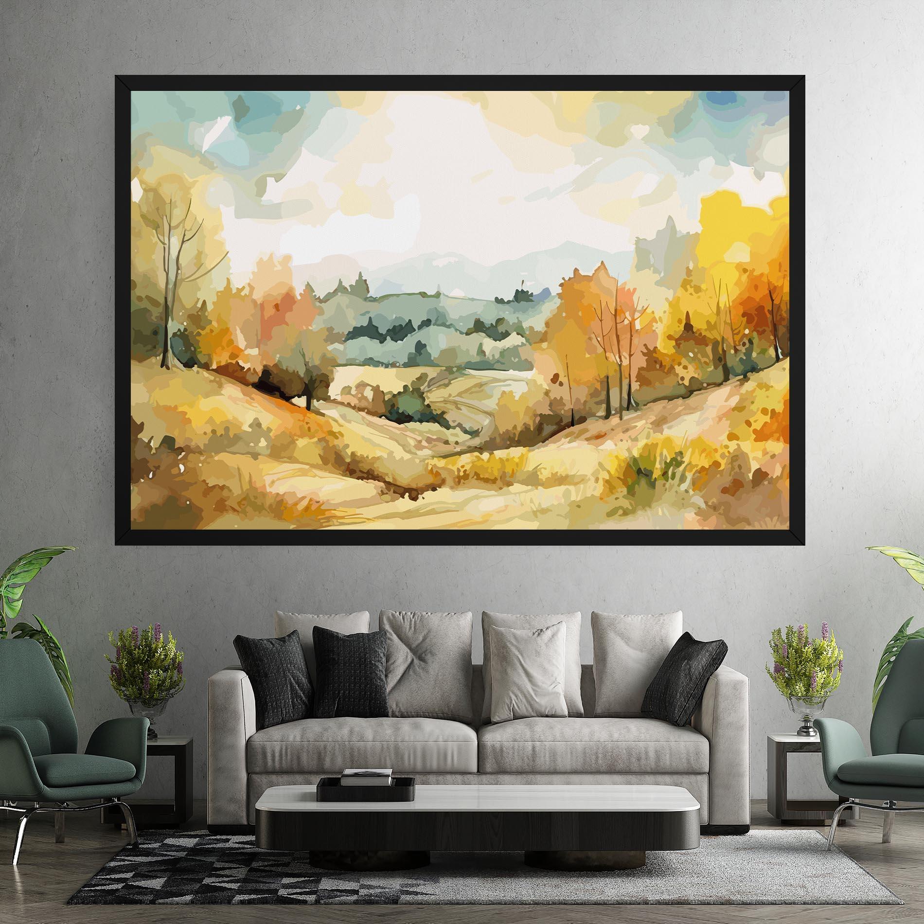 Vászonkép Yellow Rural Trees mockup 7