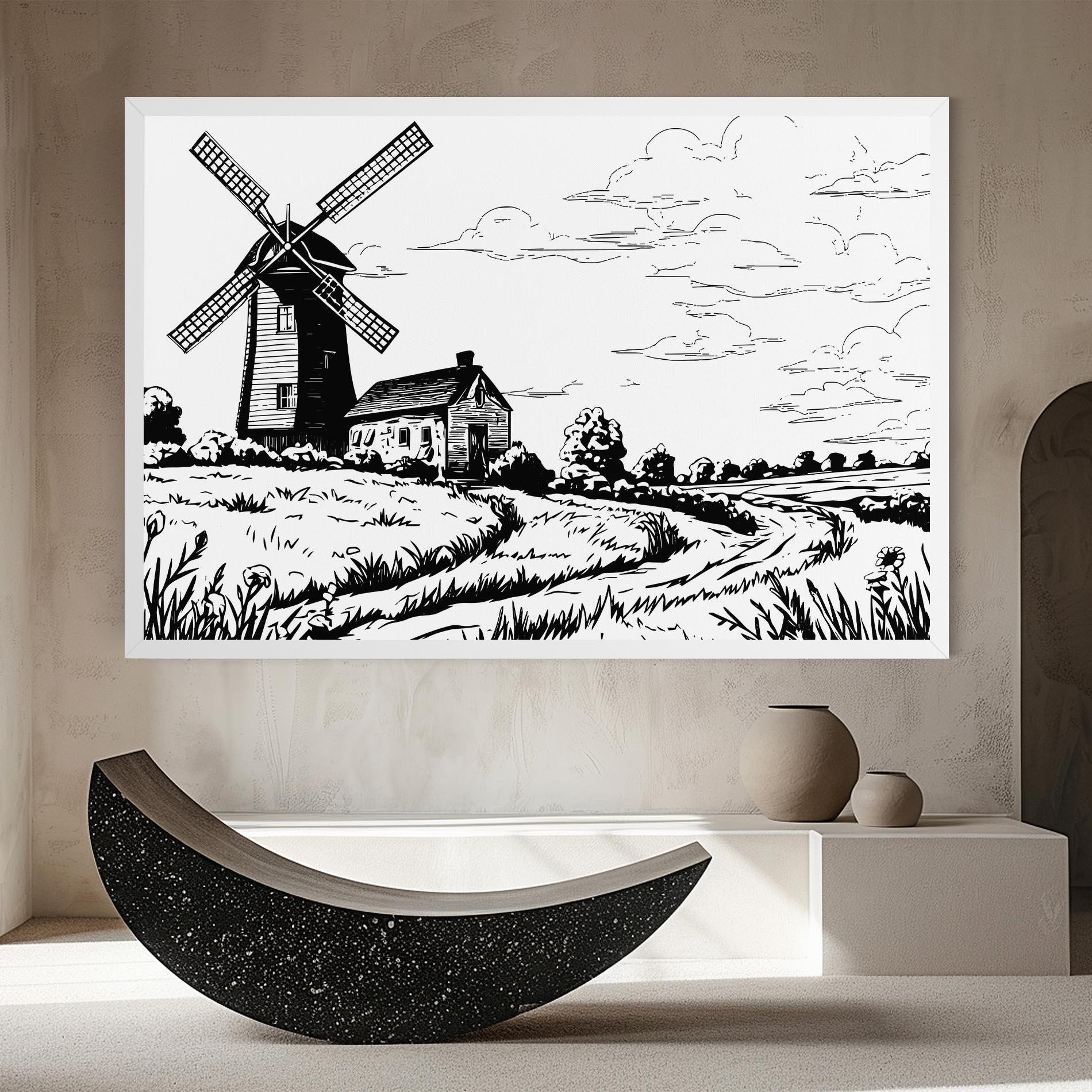 Vászonkép Black Line Wheat mockup 8