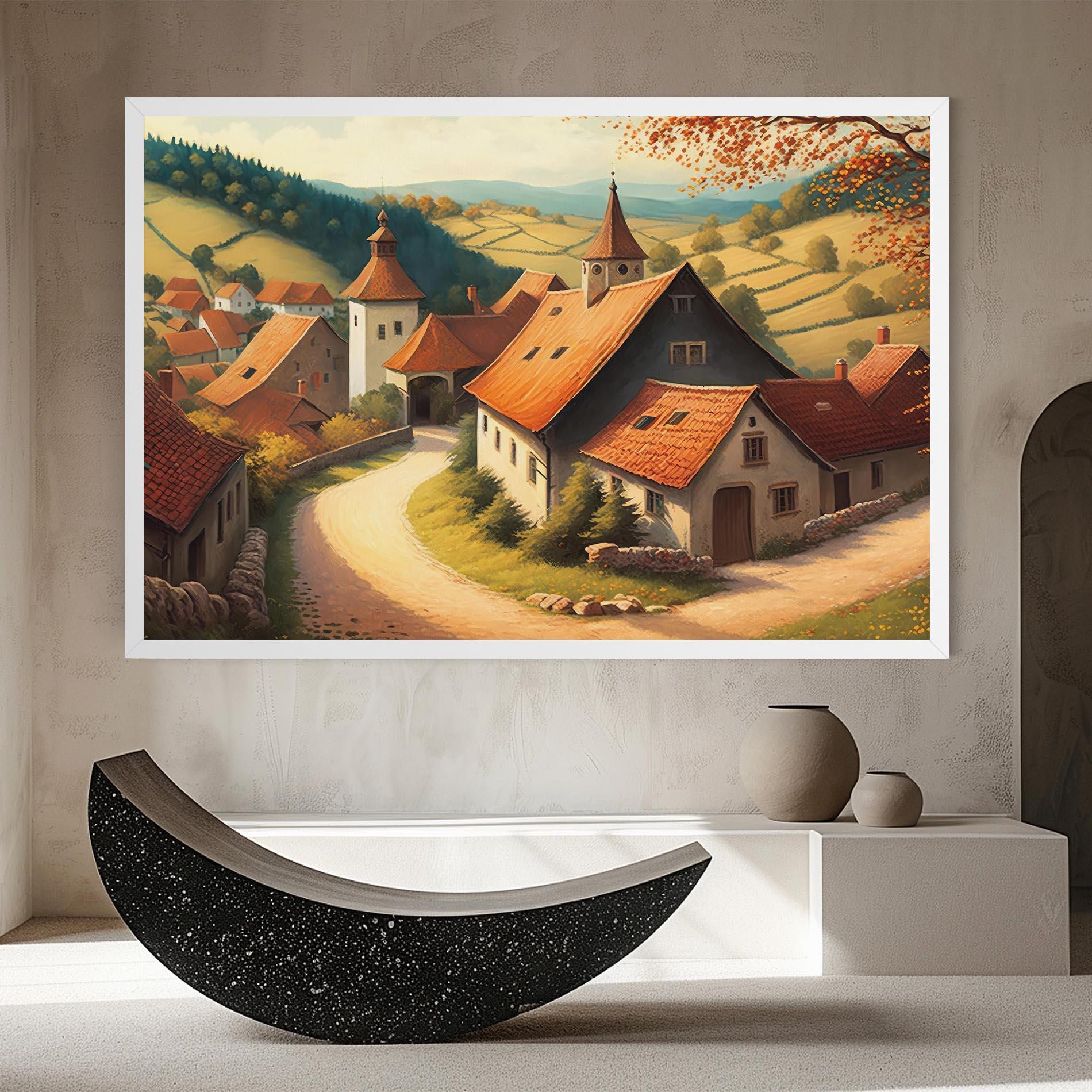 Vászonkép Countryside Village mockup 8