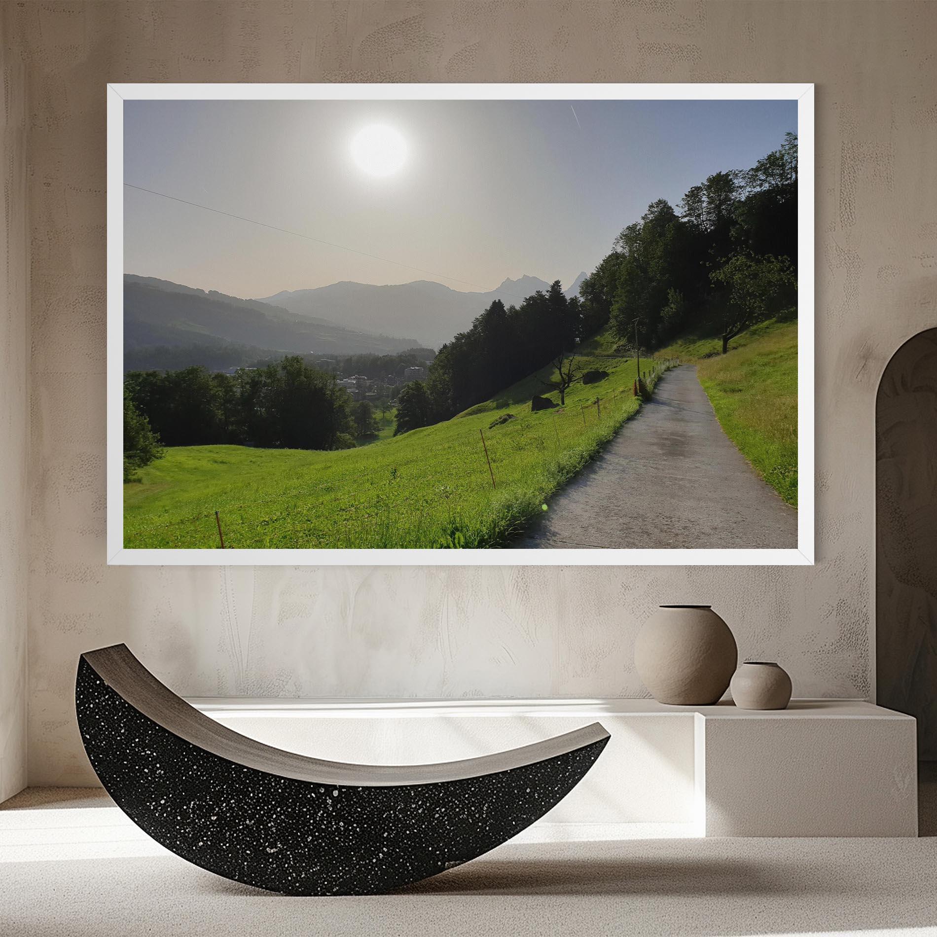 Vászonkép Foggy Rural Road mockup 8