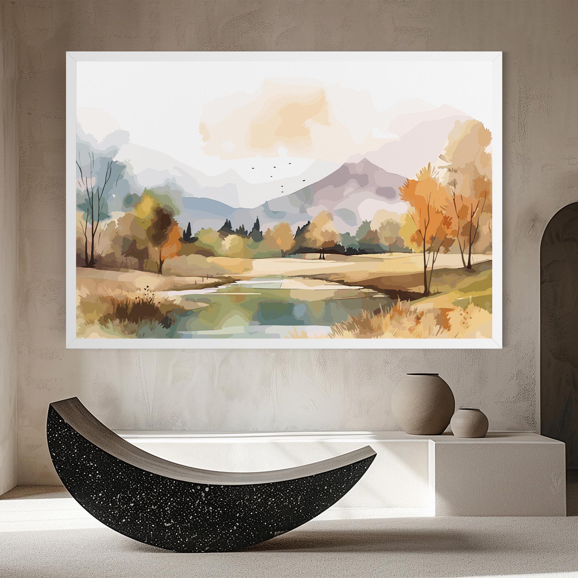 Vászonkép Rural Lake View mockup 8