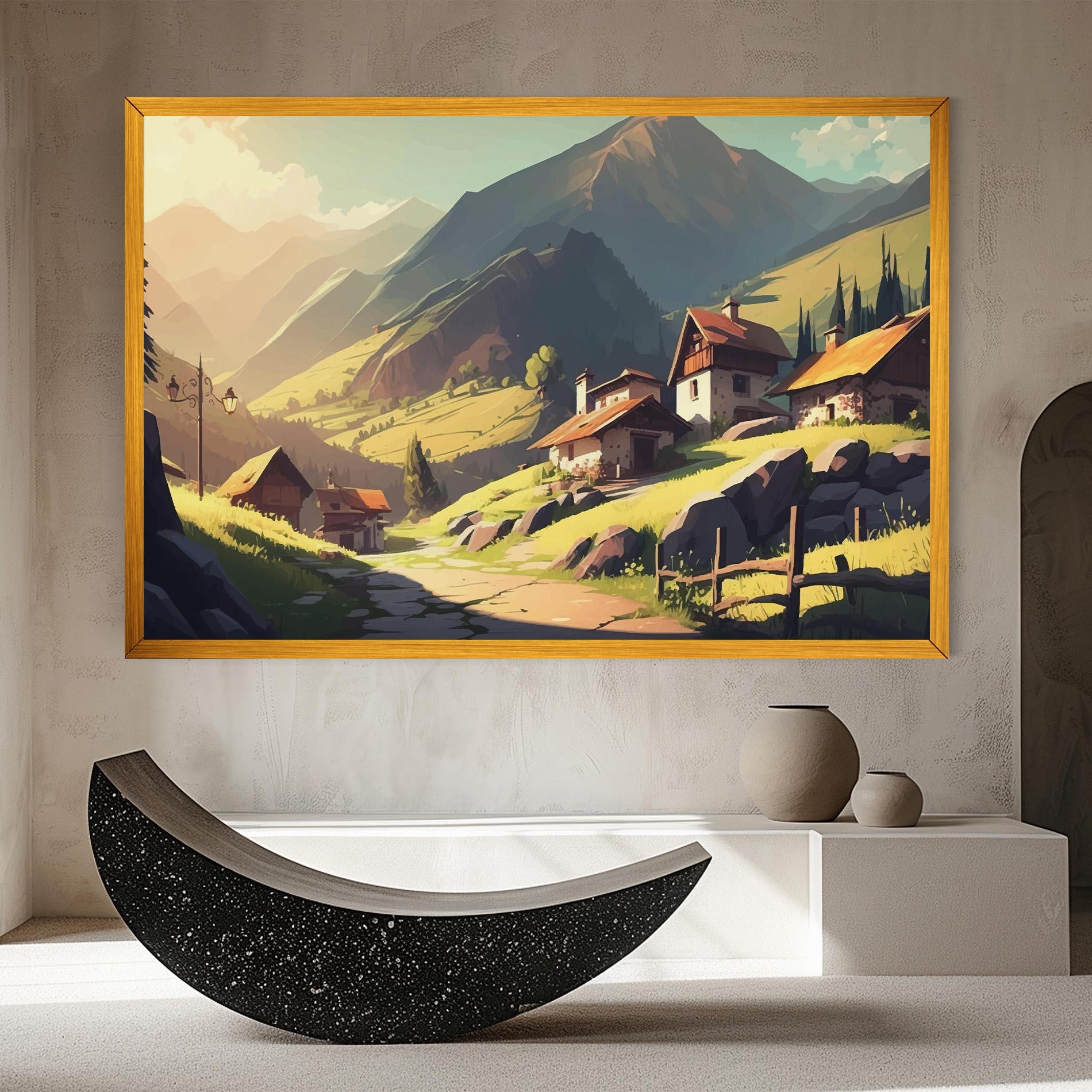 Vászonkép Grassy Mountain View mockup 8