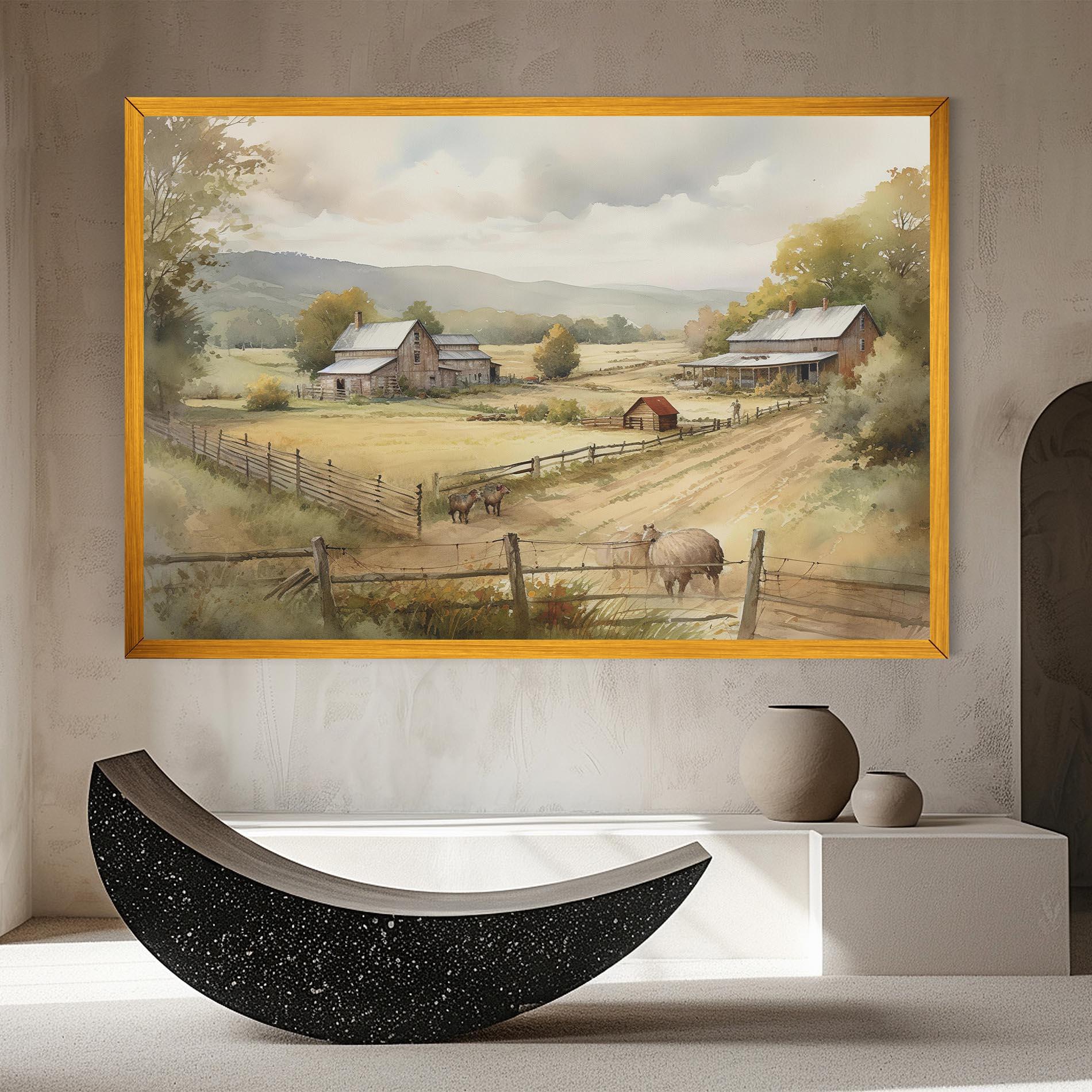 Vászonkép Rural Field mockup 8