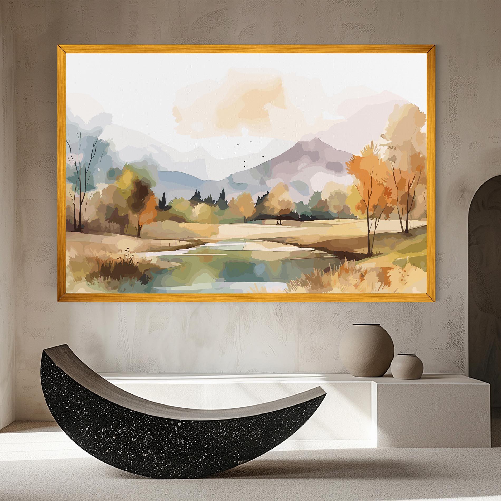 Vászonkép Rural Lake View mockup 8