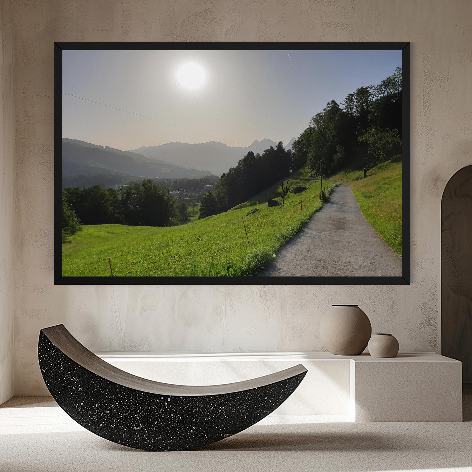 Vászonkép Foggy Rural Road mockup 8