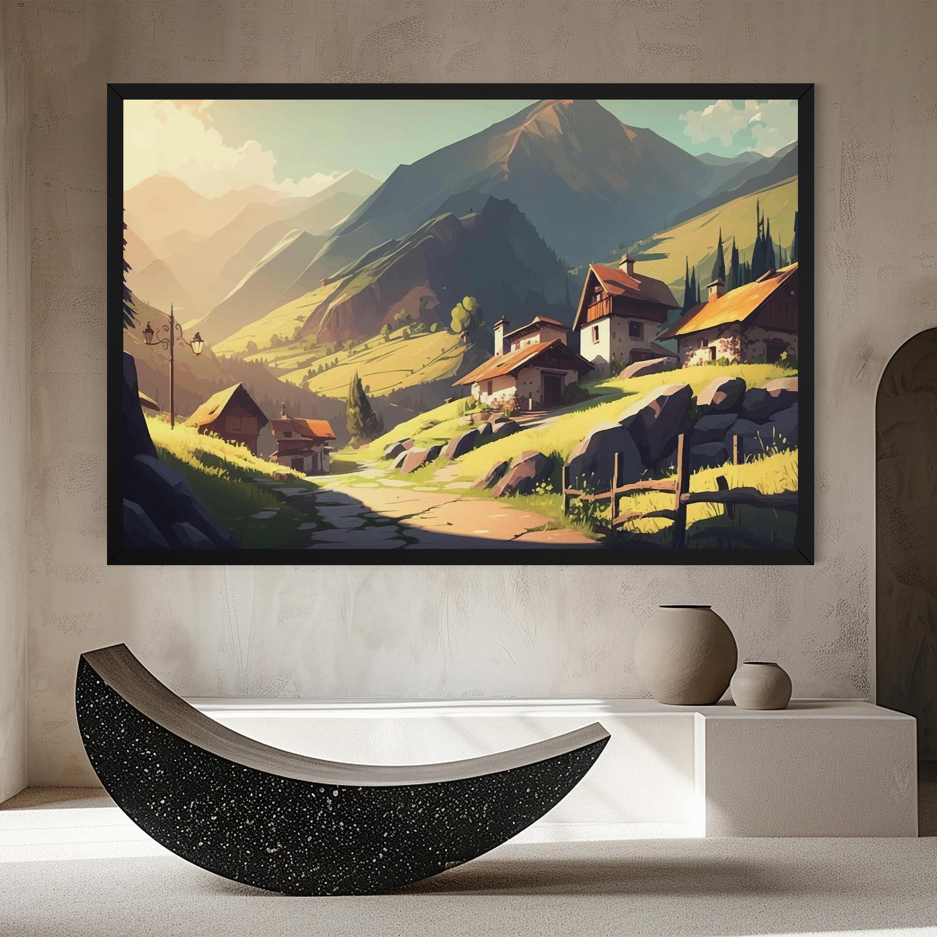 Vászonkép Grassy Mountain View mockup 8