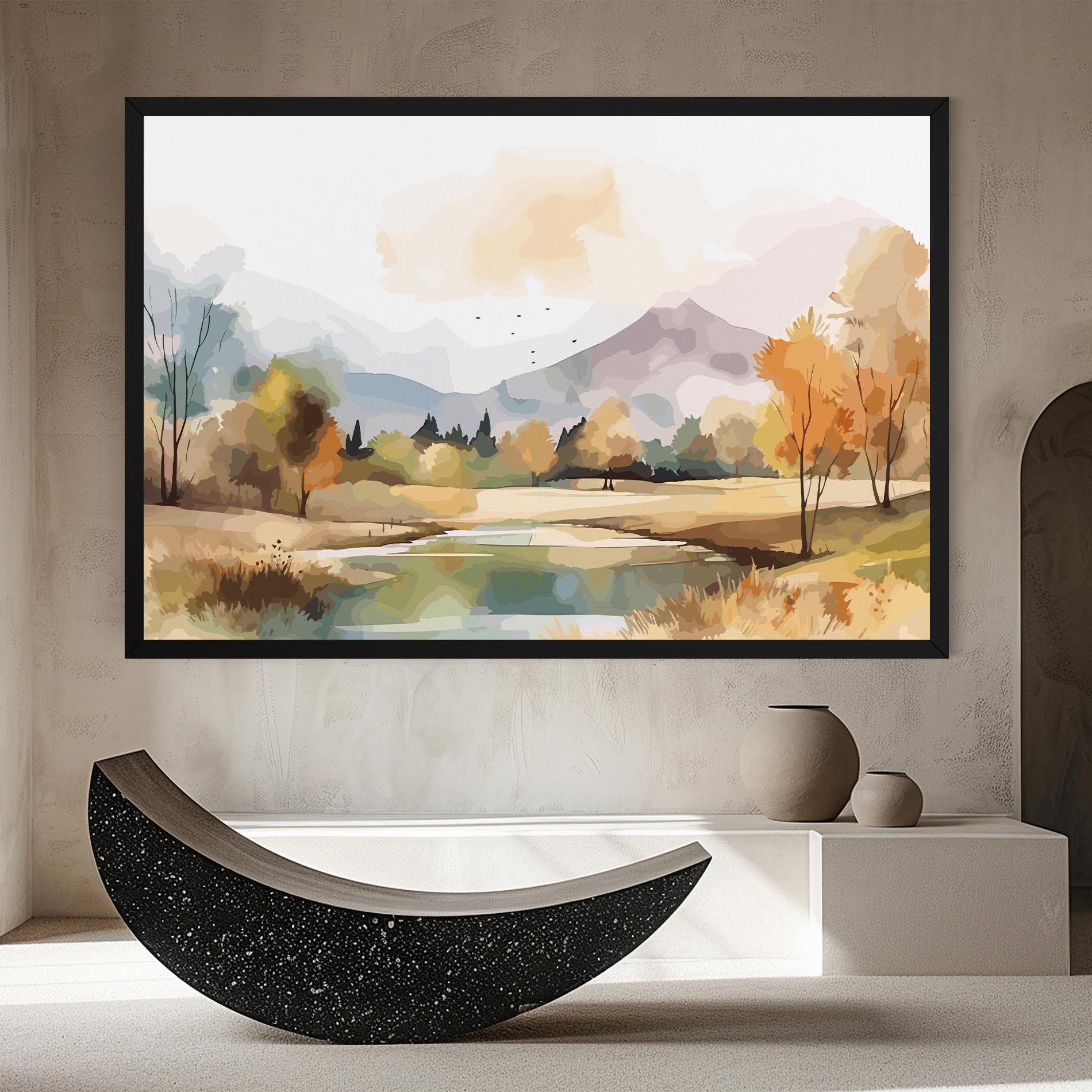 Vászonkép Rural Lake View mockup 8