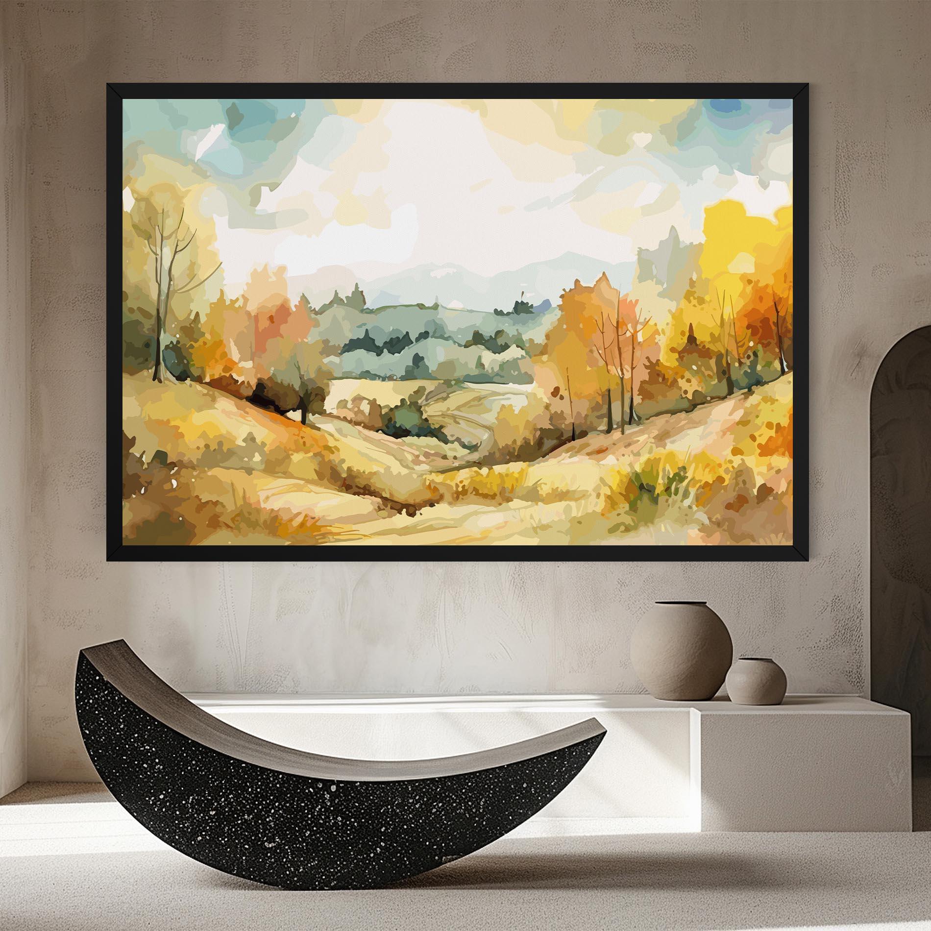 Vászonkép Yellow Rural Trees mockup 8