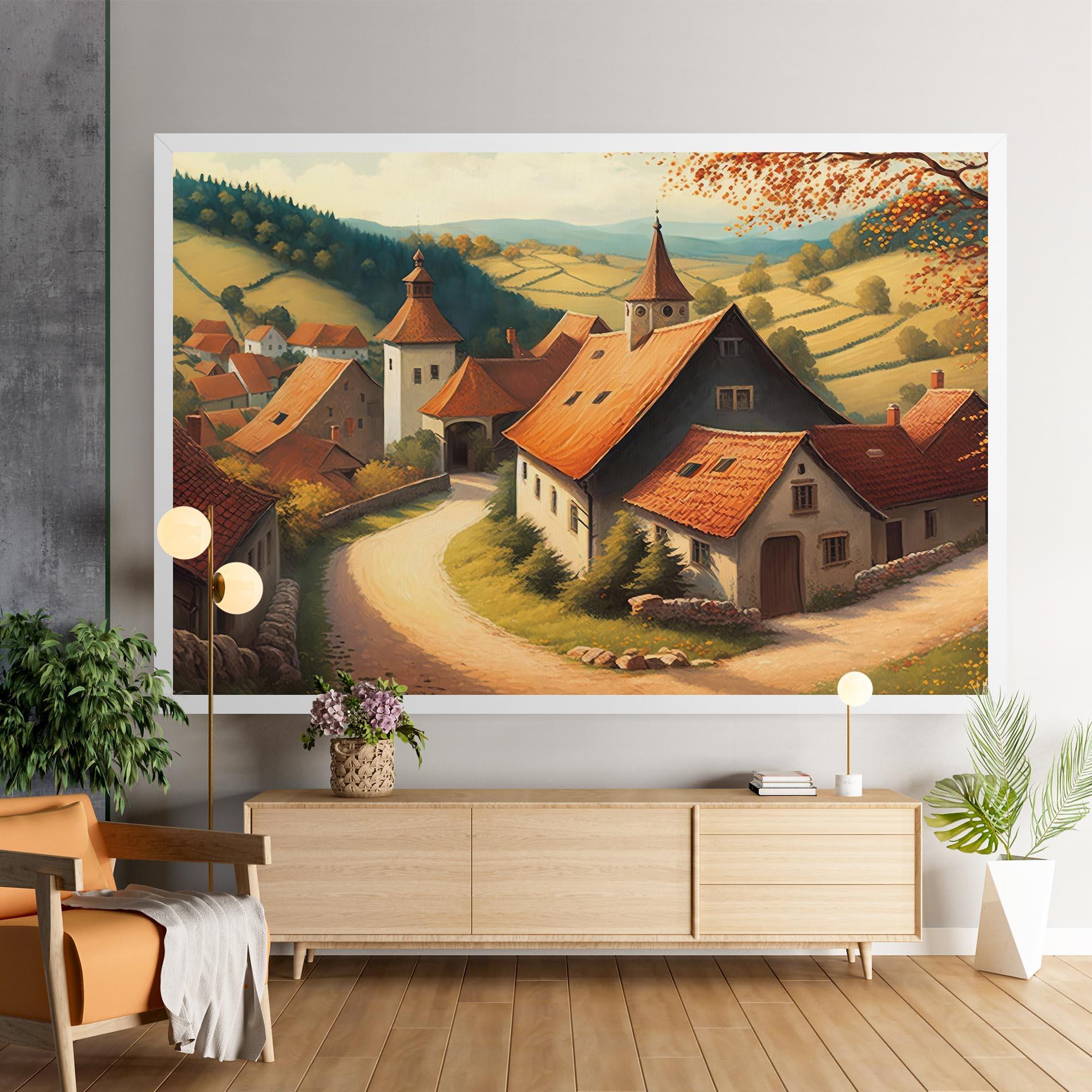Vászonkép Countryside Village mockup 9