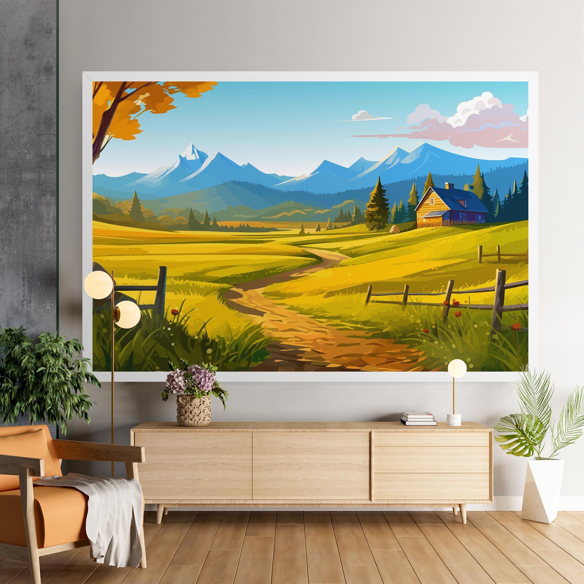 Vászonkép Daylight Rural View mockup 9