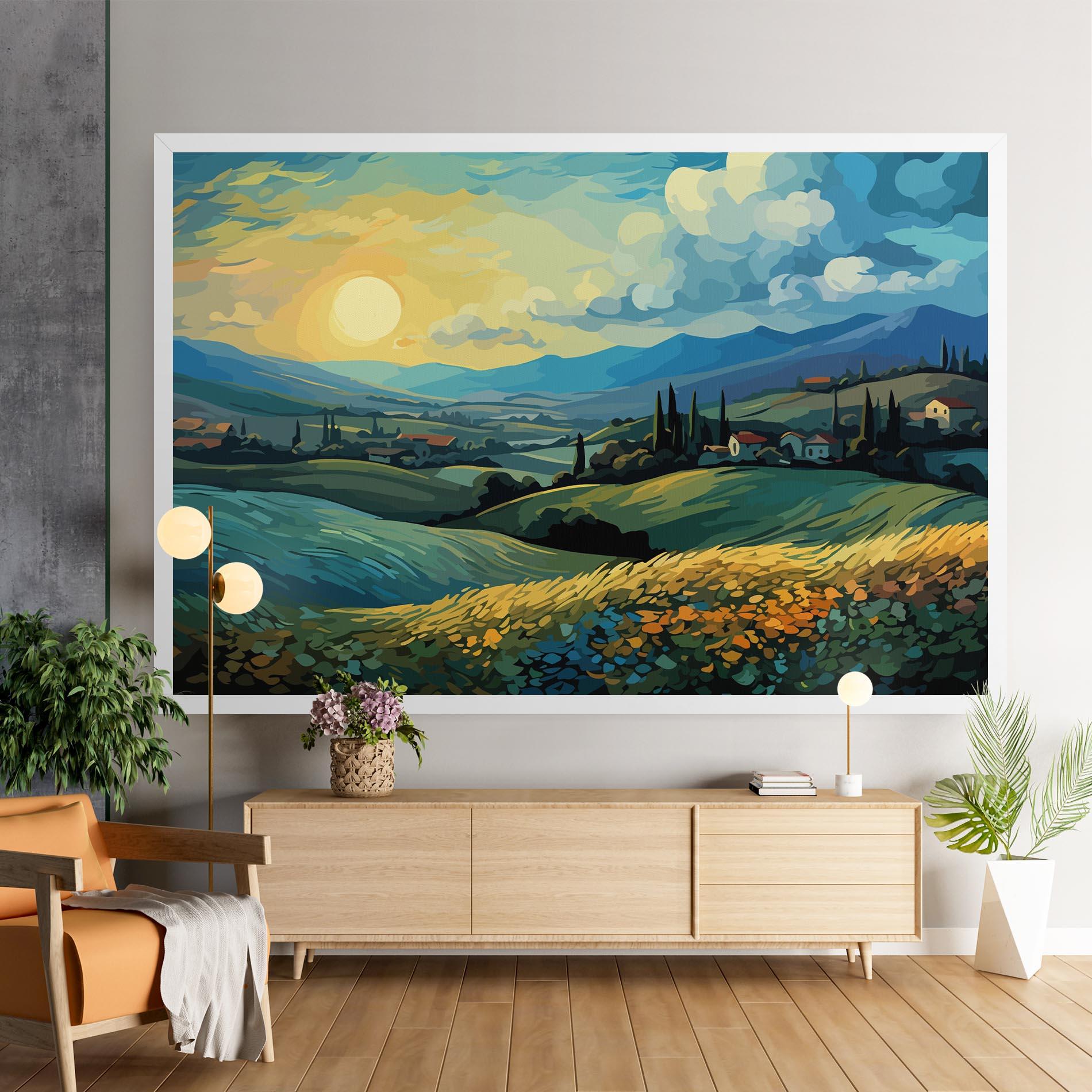 Vászonkép Fantasy Blue View mockup 9