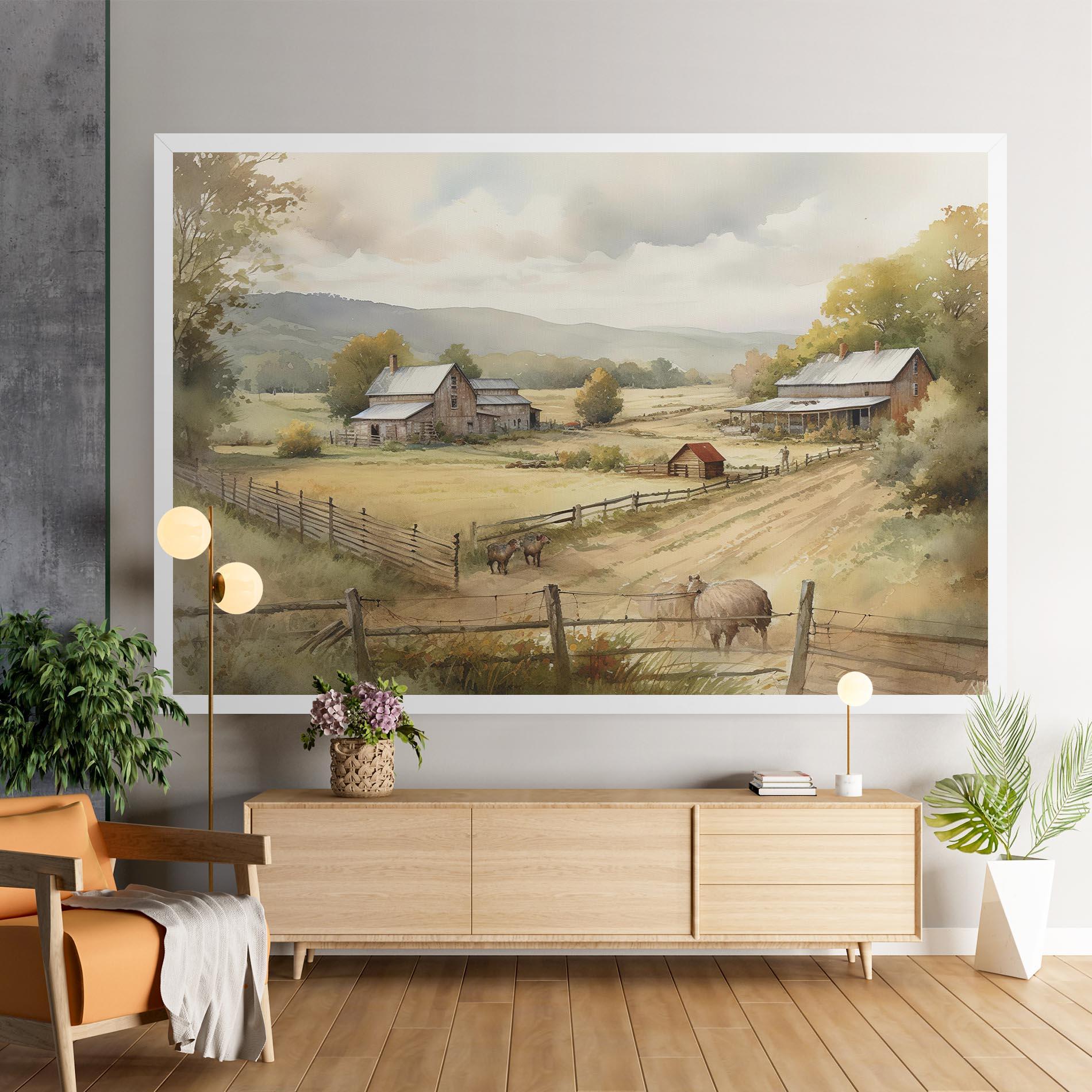 Vászonkép Rural Field mockup 9