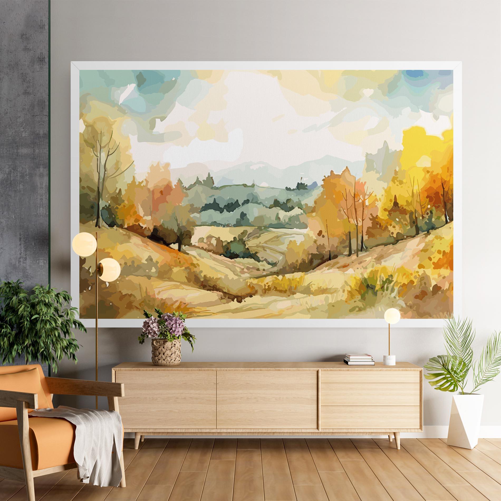 Vászonkép Yellow Rural Trees mockup 9