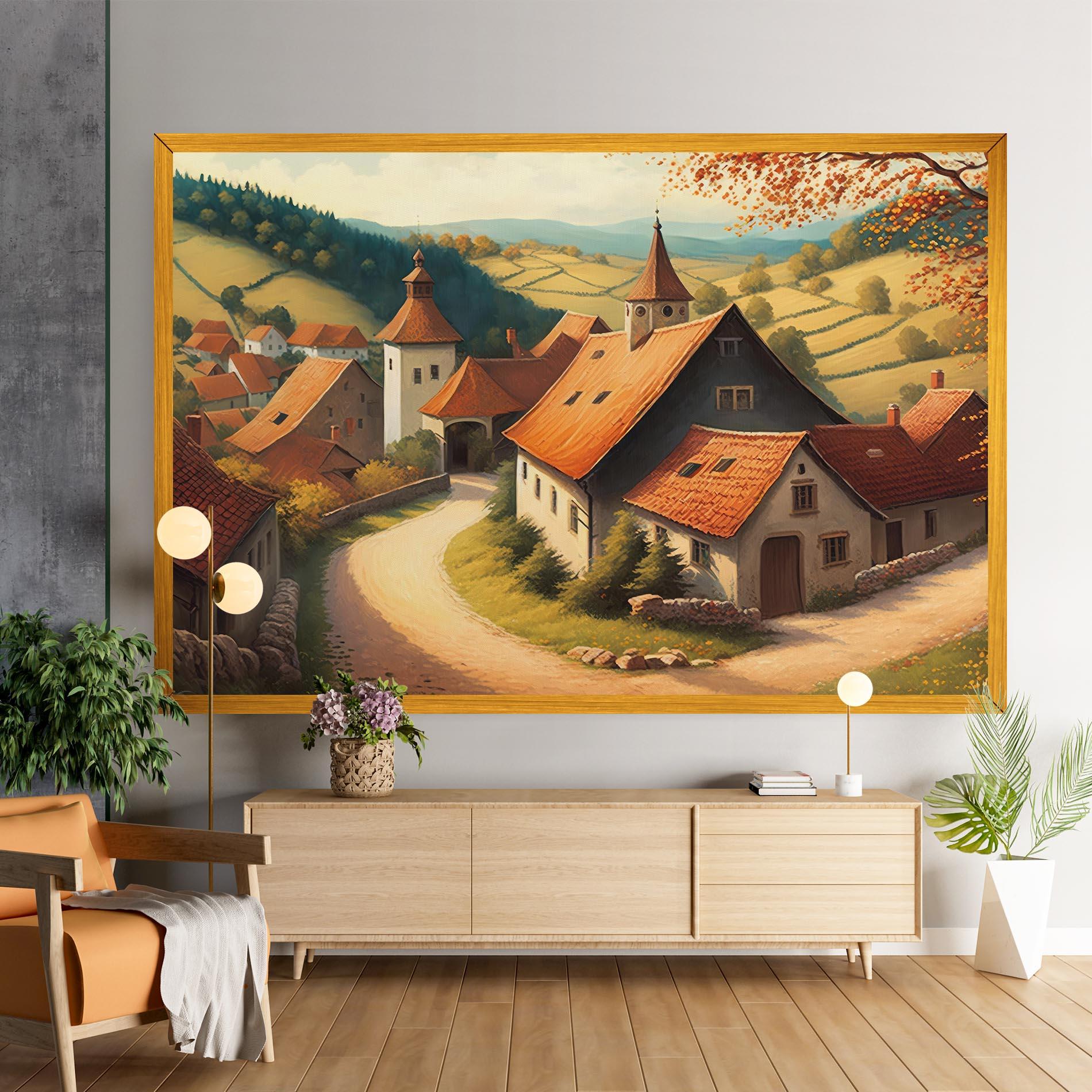 Vászonkép Countryside Village mockup 9