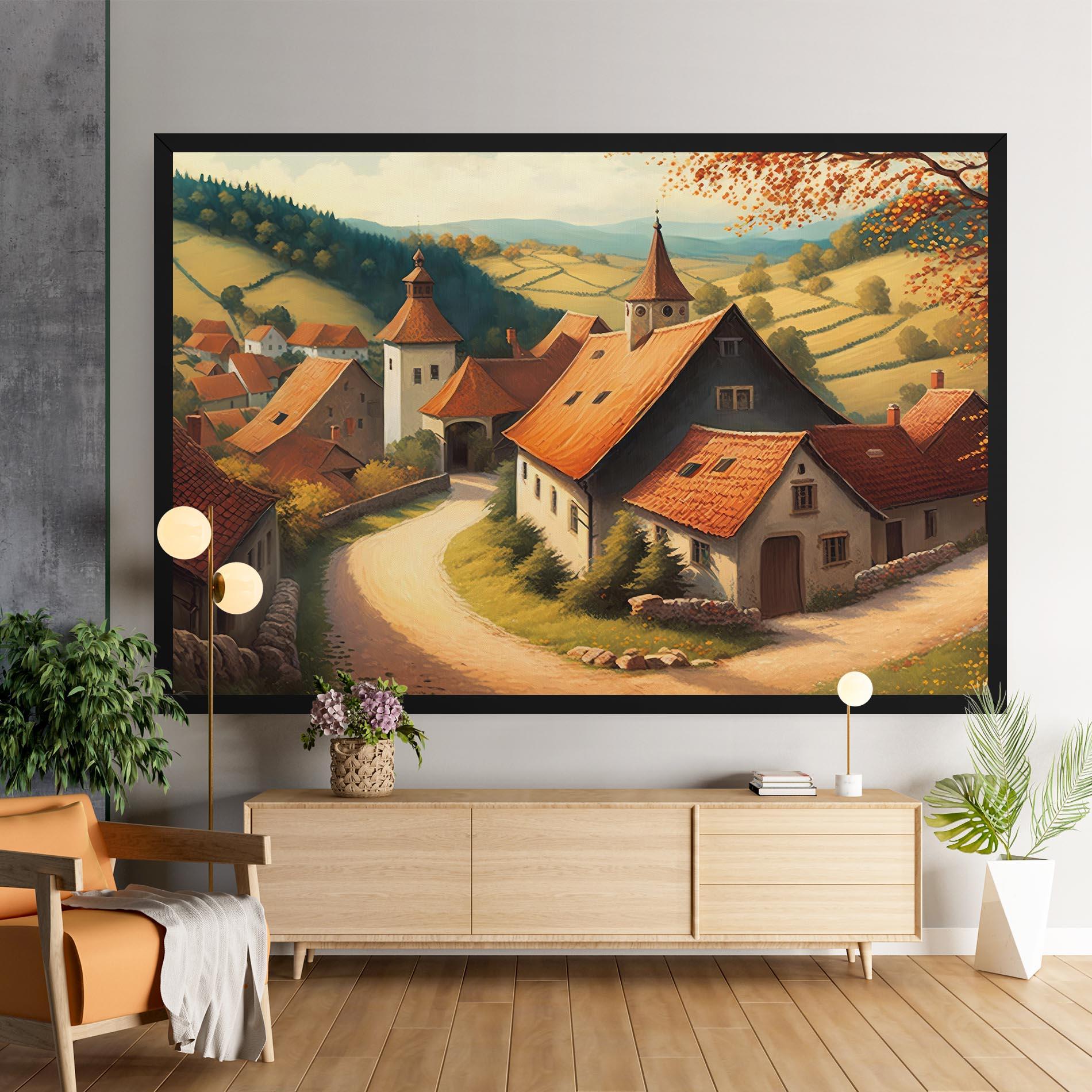 Vászonkép Countryside Village mockup 9