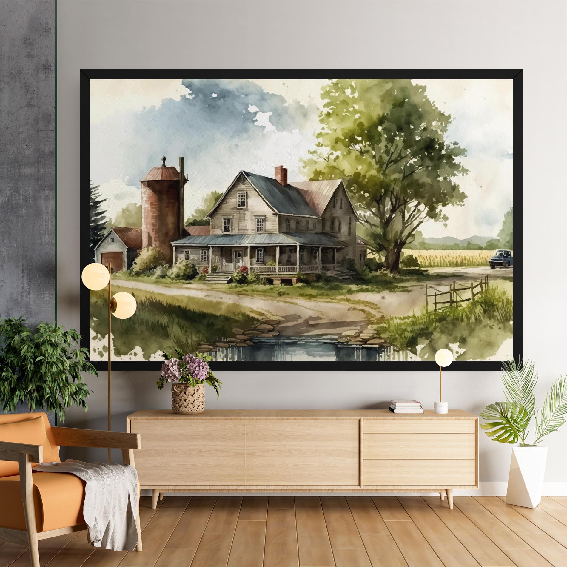 Vászonkép Farm Blue Car mockup 9