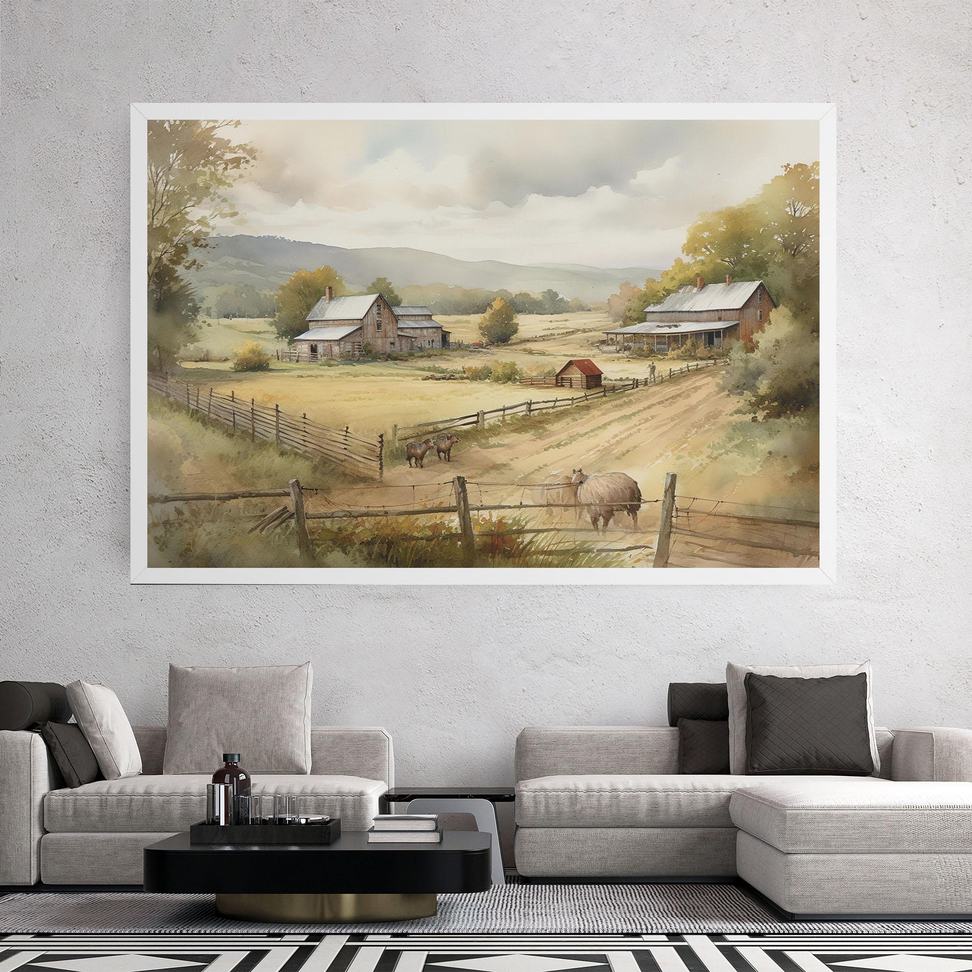 Vászonkép Rural Field mockup 2