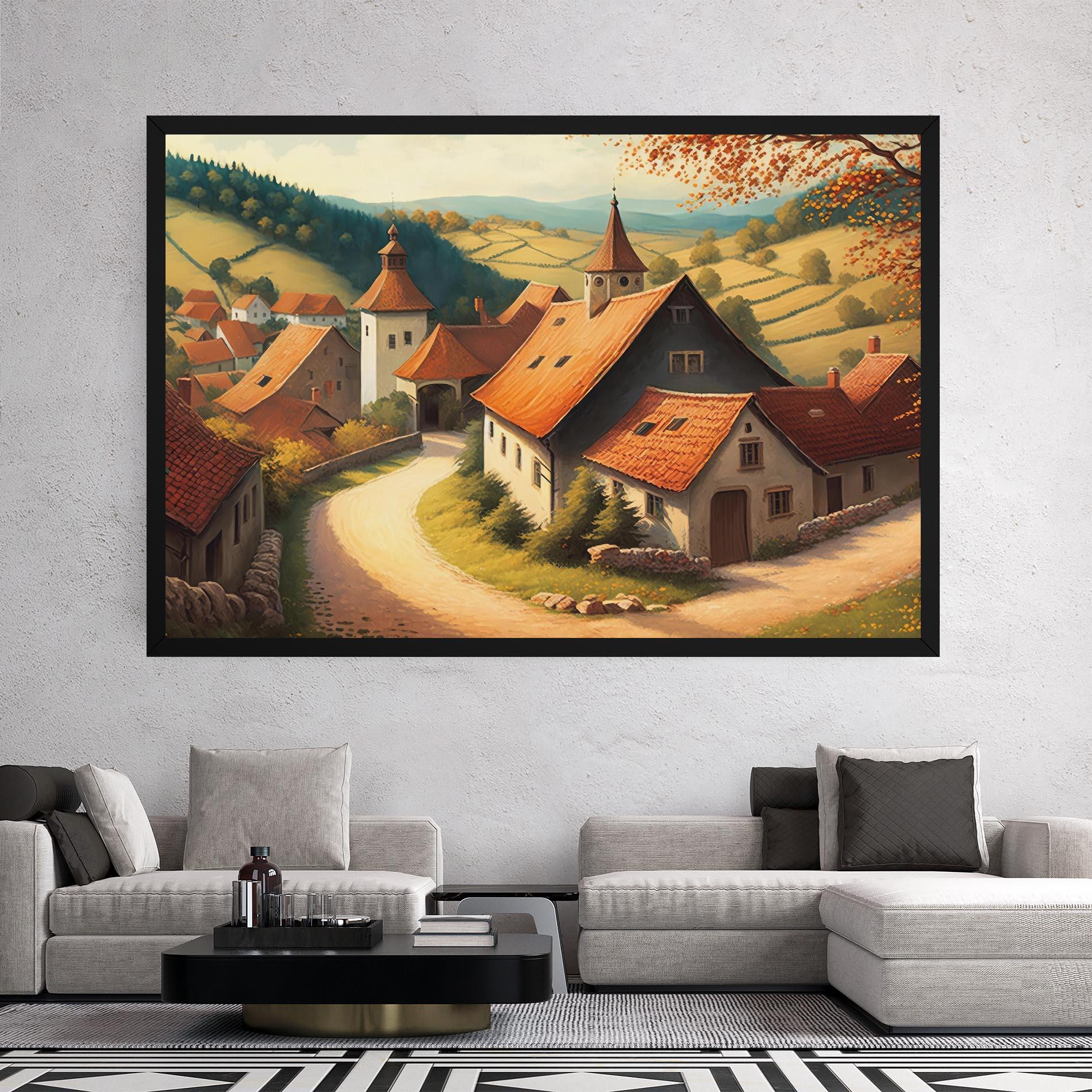 Vászonkép Countryside Village mockup 2