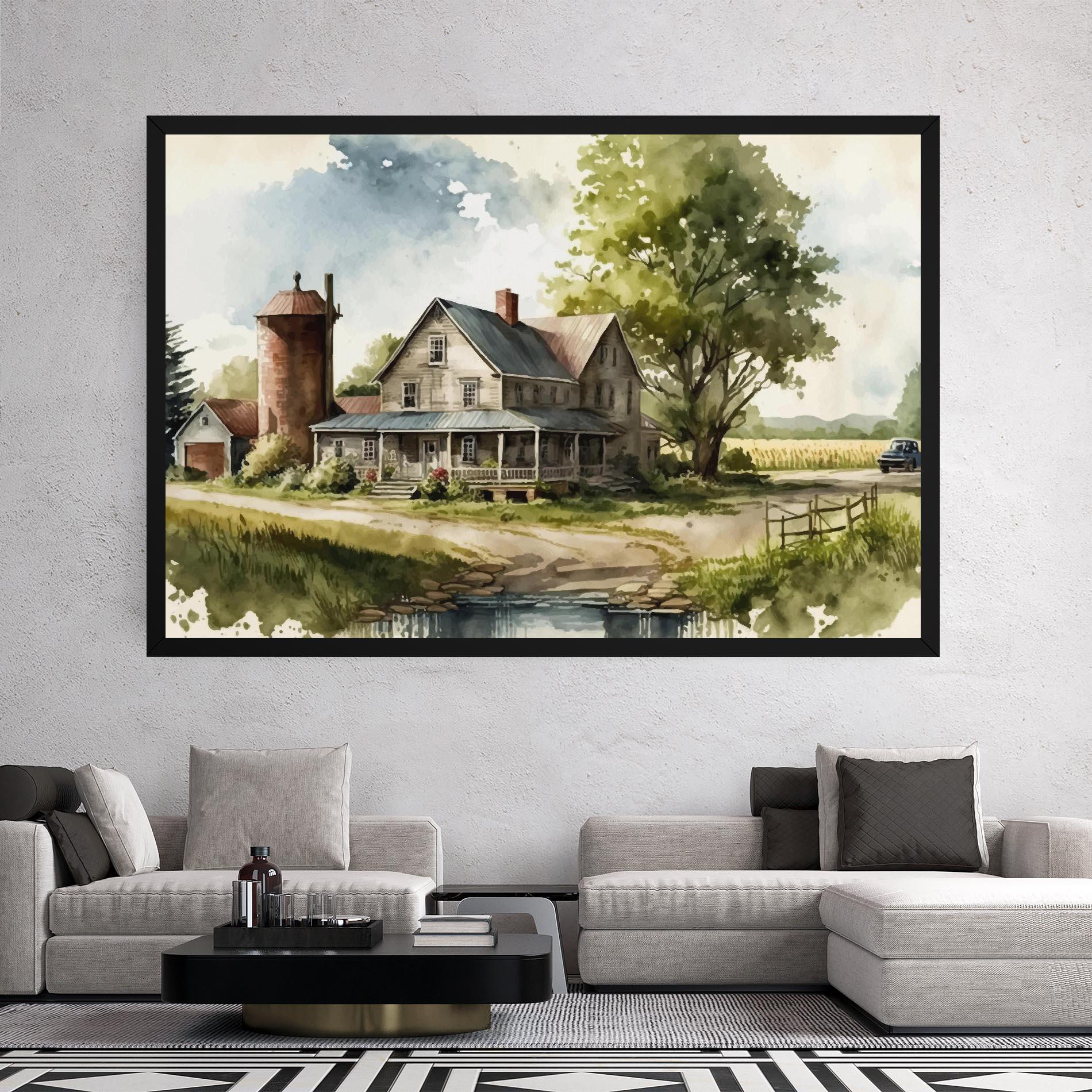 Vászonkép Farm Blue Car mockup 2