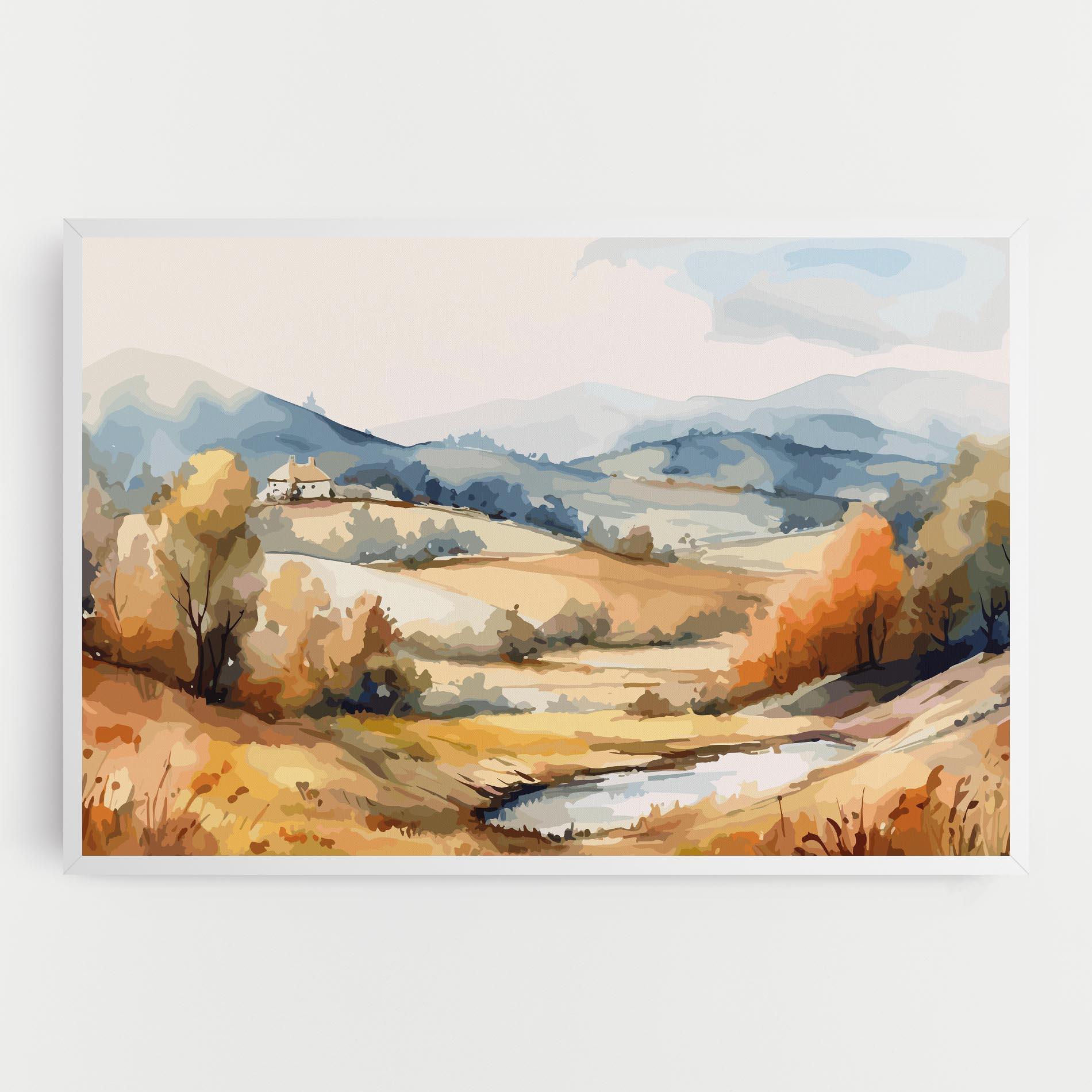 Vászonkép Blue Orange Autumn mockup 0