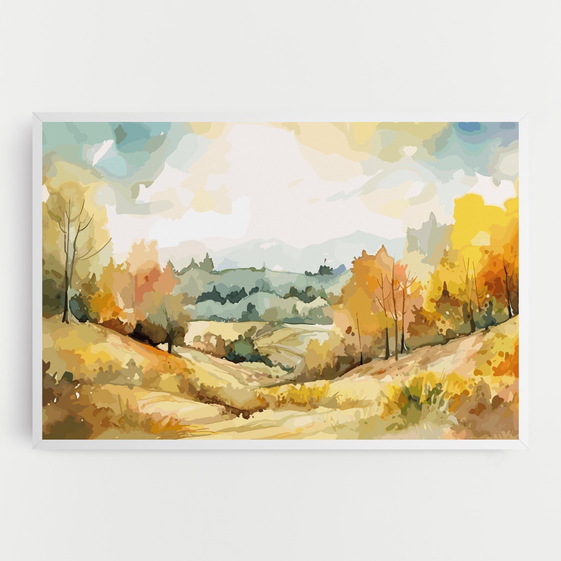 Vászonkép Green Yellow Autumn mockup 0