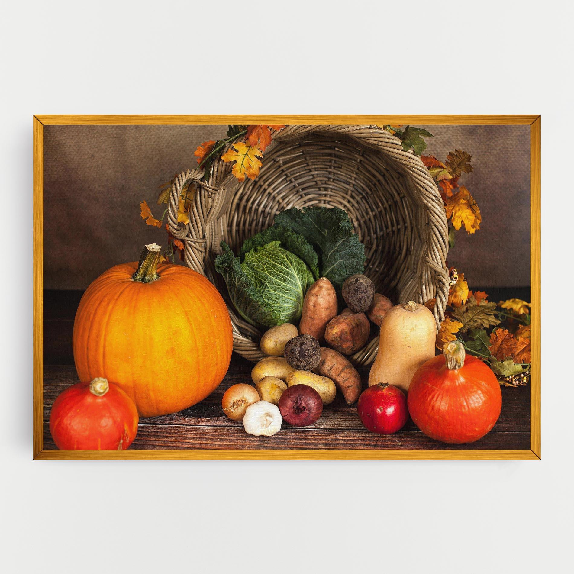 Vászonkép Autumn Vegetables mockup 0