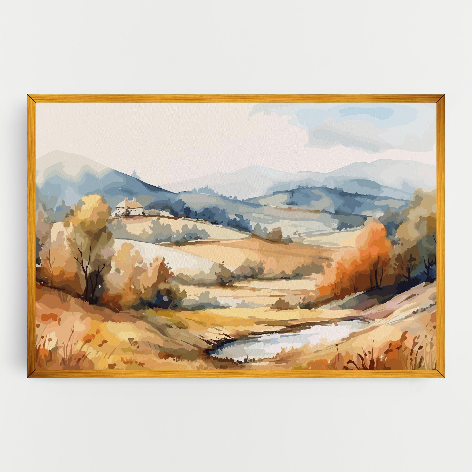 Vászonkép Blue Orange Autumn mockup 0