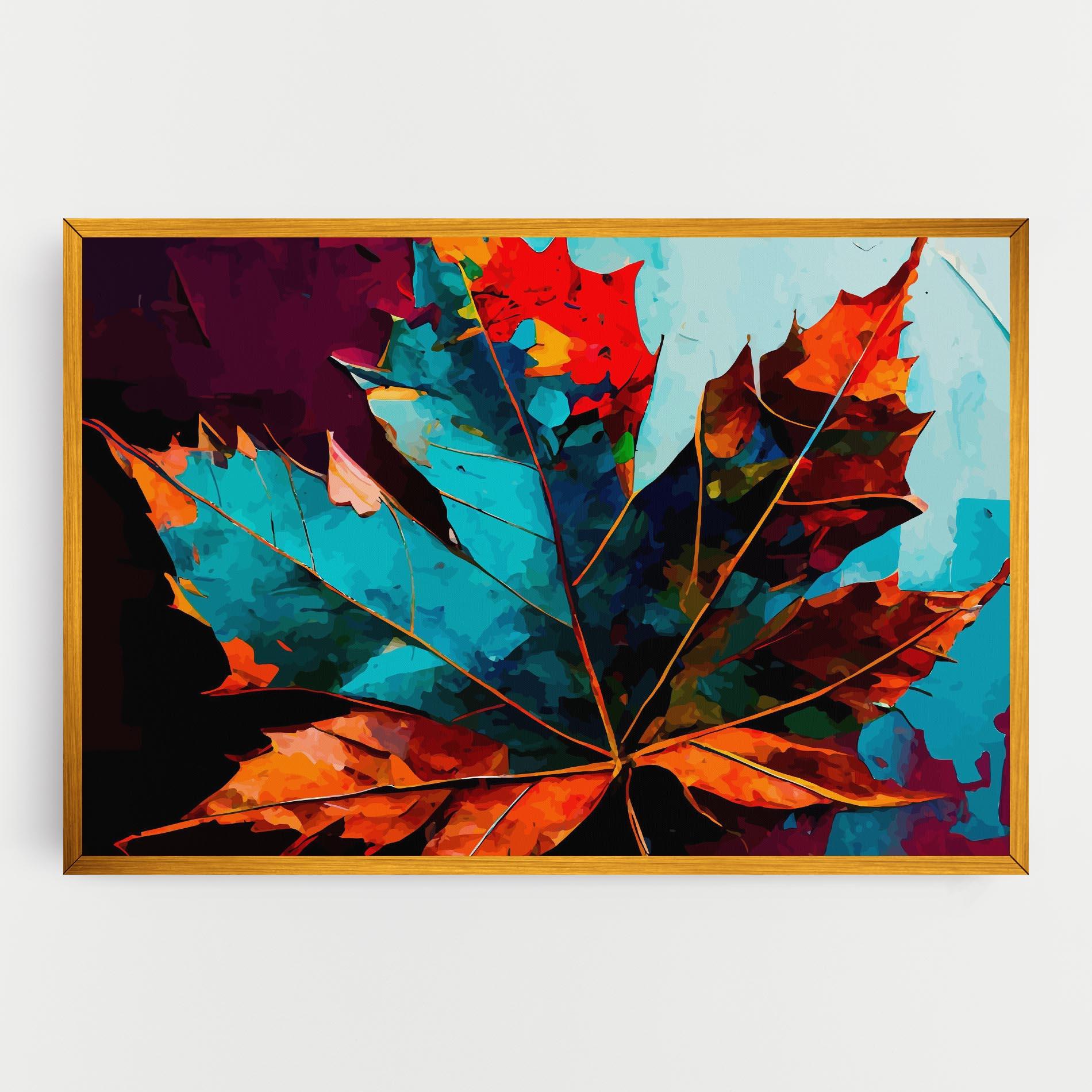 Vászonkép Blue Orange Leaf mockup 0