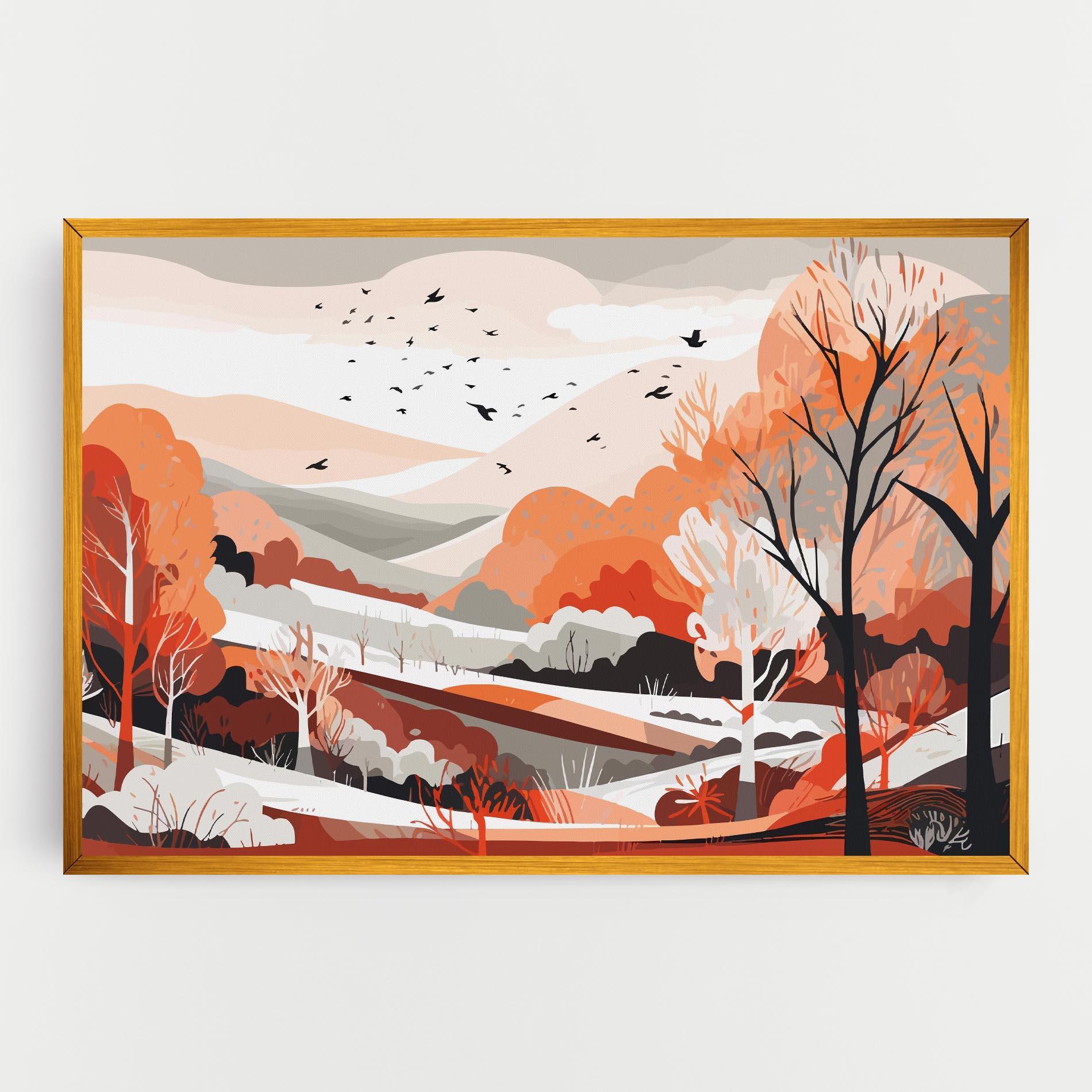 Vászonkép Grey Orange Autumn mockup 0