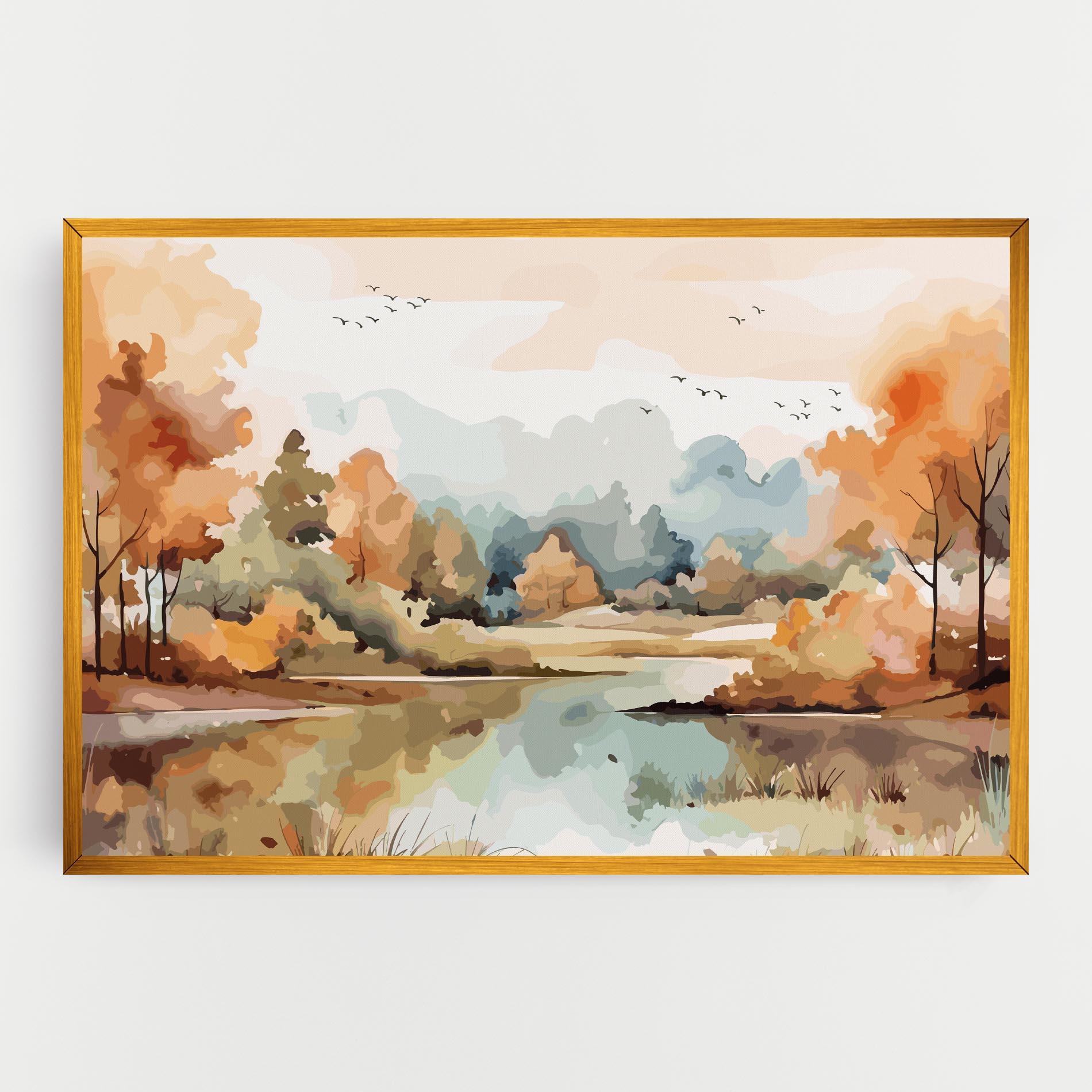 Vászonkép Watercolor Autumn mockup 0