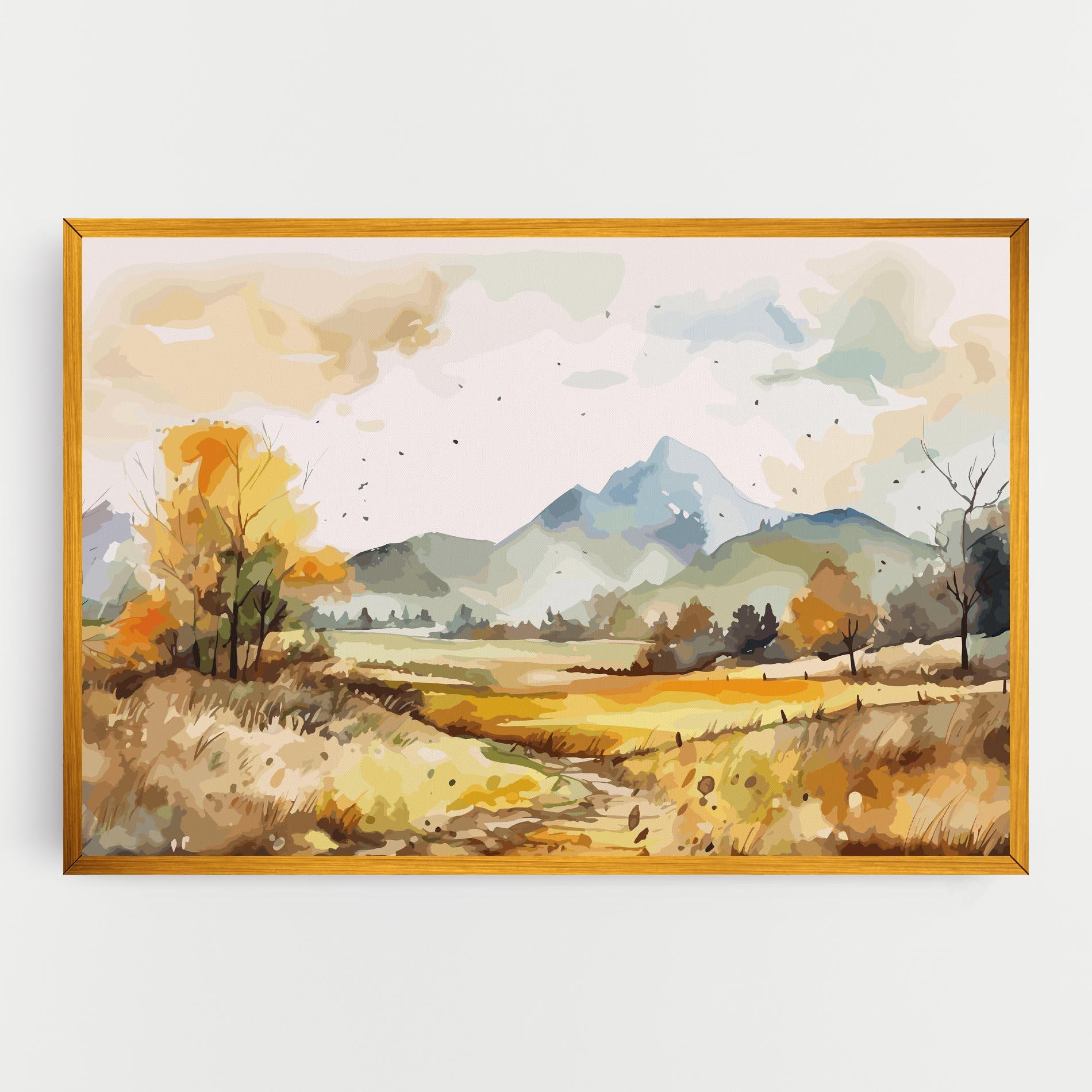 Vászonkép Yellow Blue Autumn mockup 0