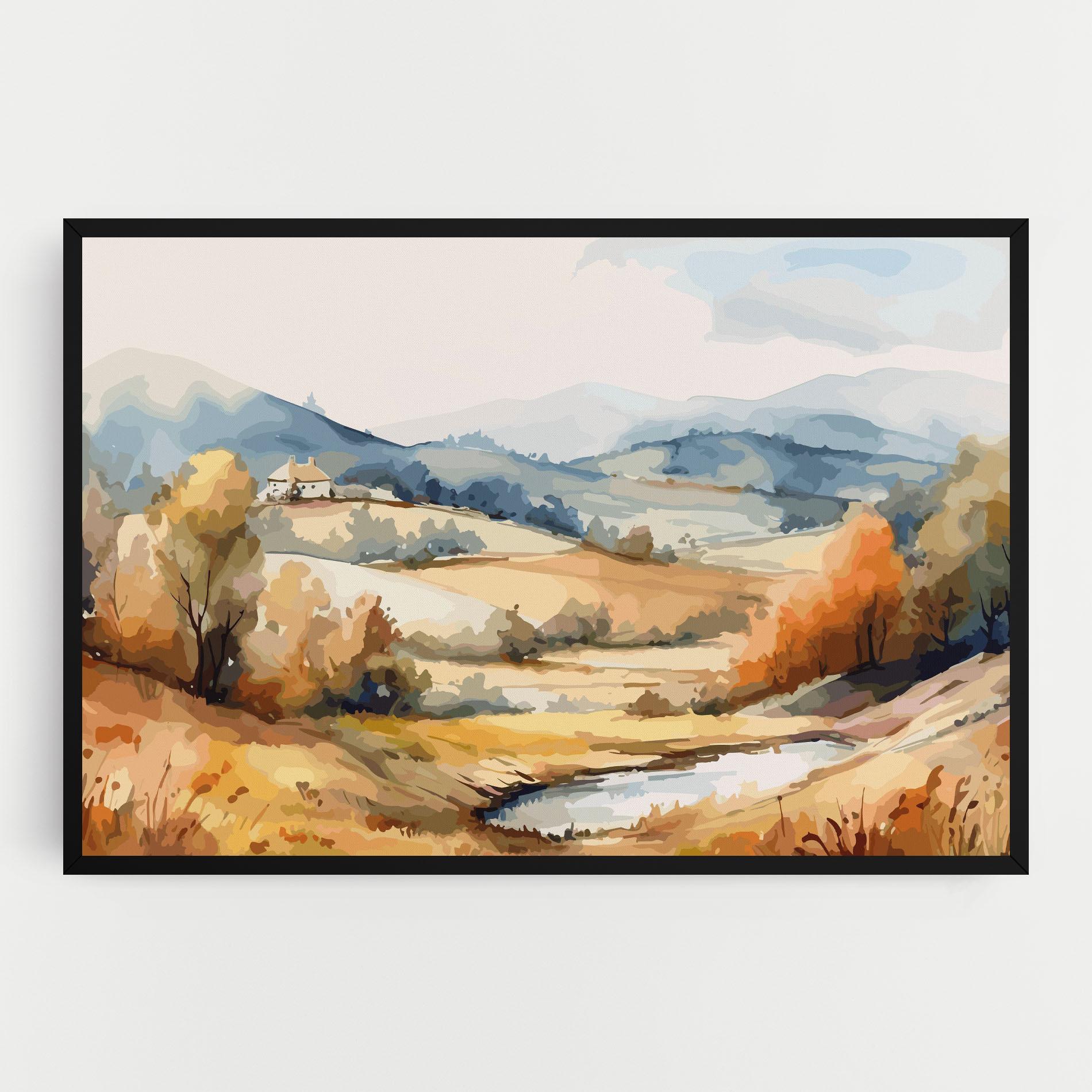 Vászonkép Blue Orange Autumn mockup 0