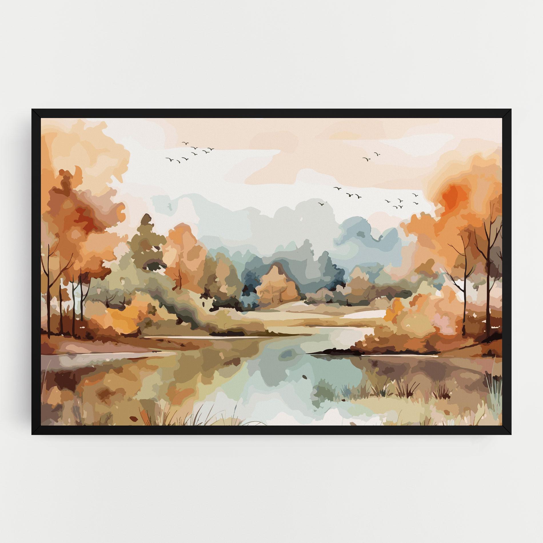 Vászonkép Watercolor Autumn mockup 0