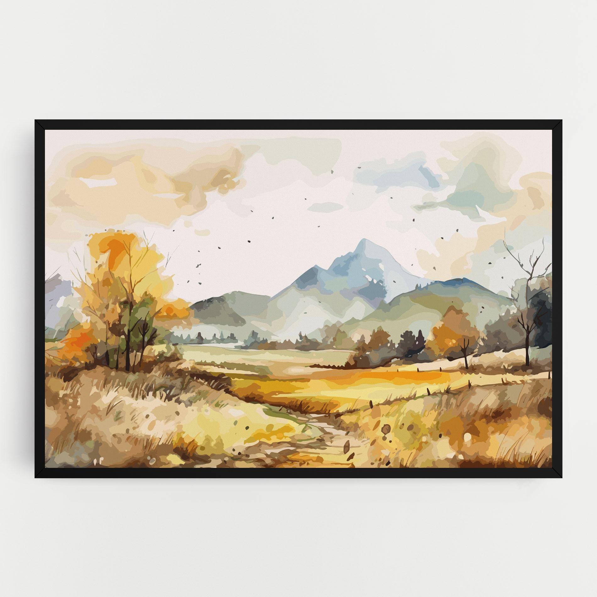 Vászonkép Yellow Blue Autumn mockup 0