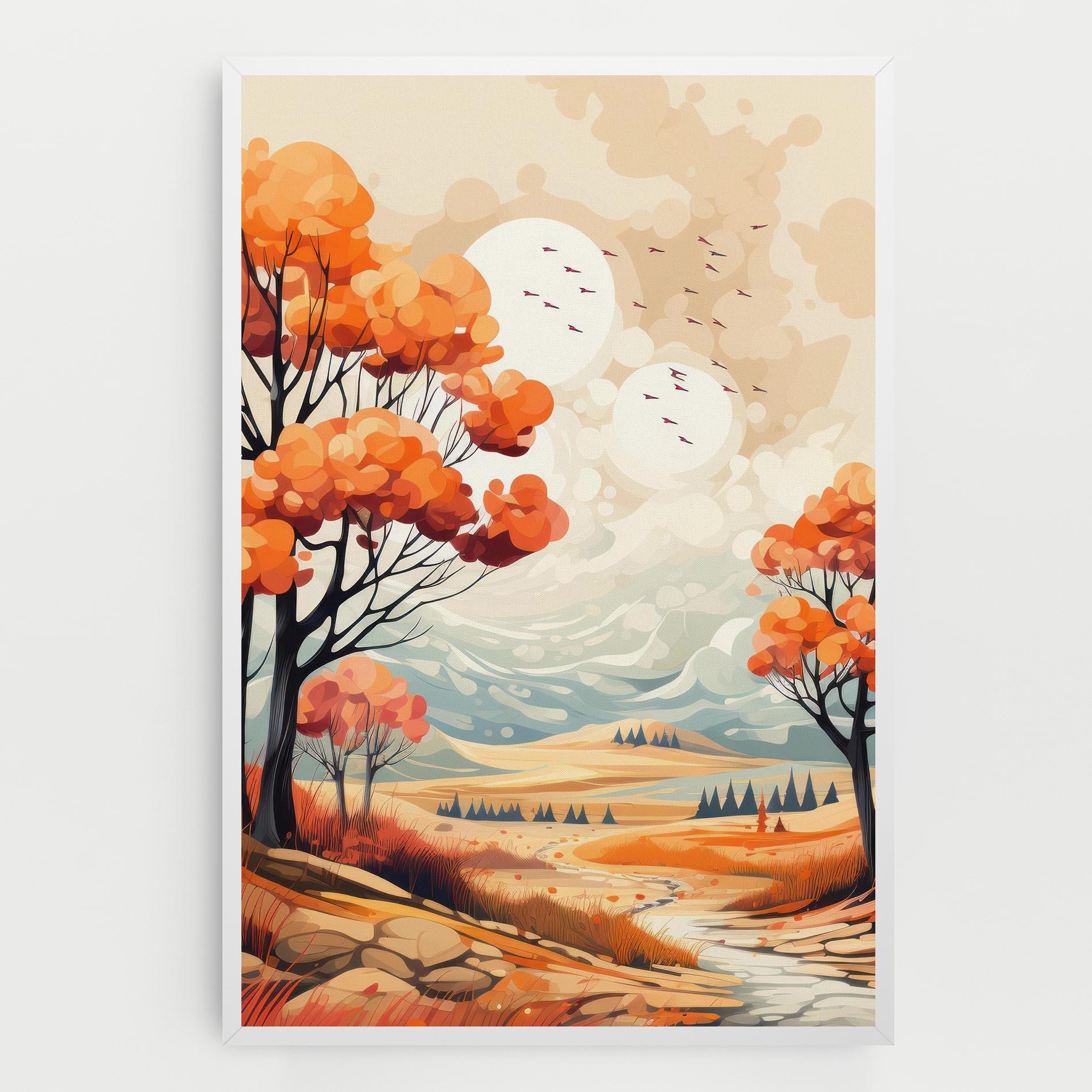Vászonkép Autumn Tree Painting mockup 0