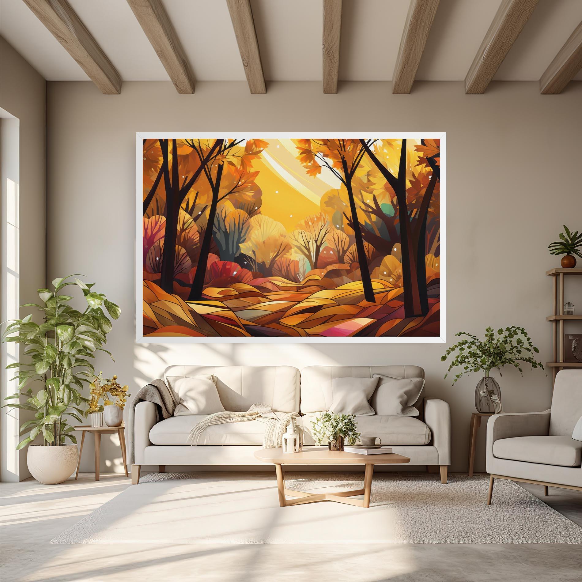 Vászonkép Autumn Forest Art mockup 6