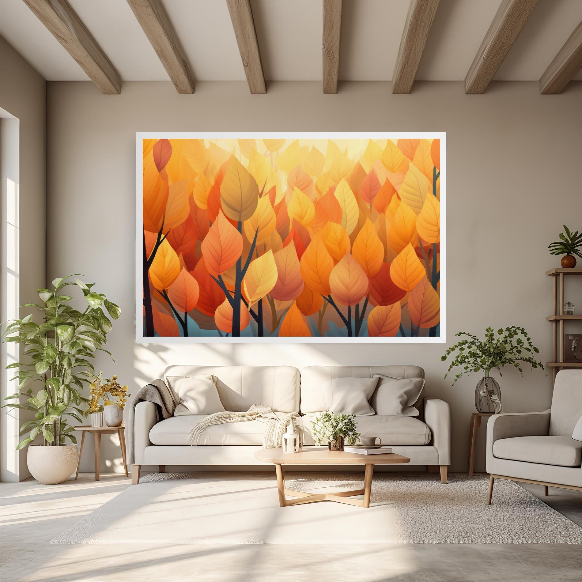 Vászonkép Autumn Leaves mockup 6