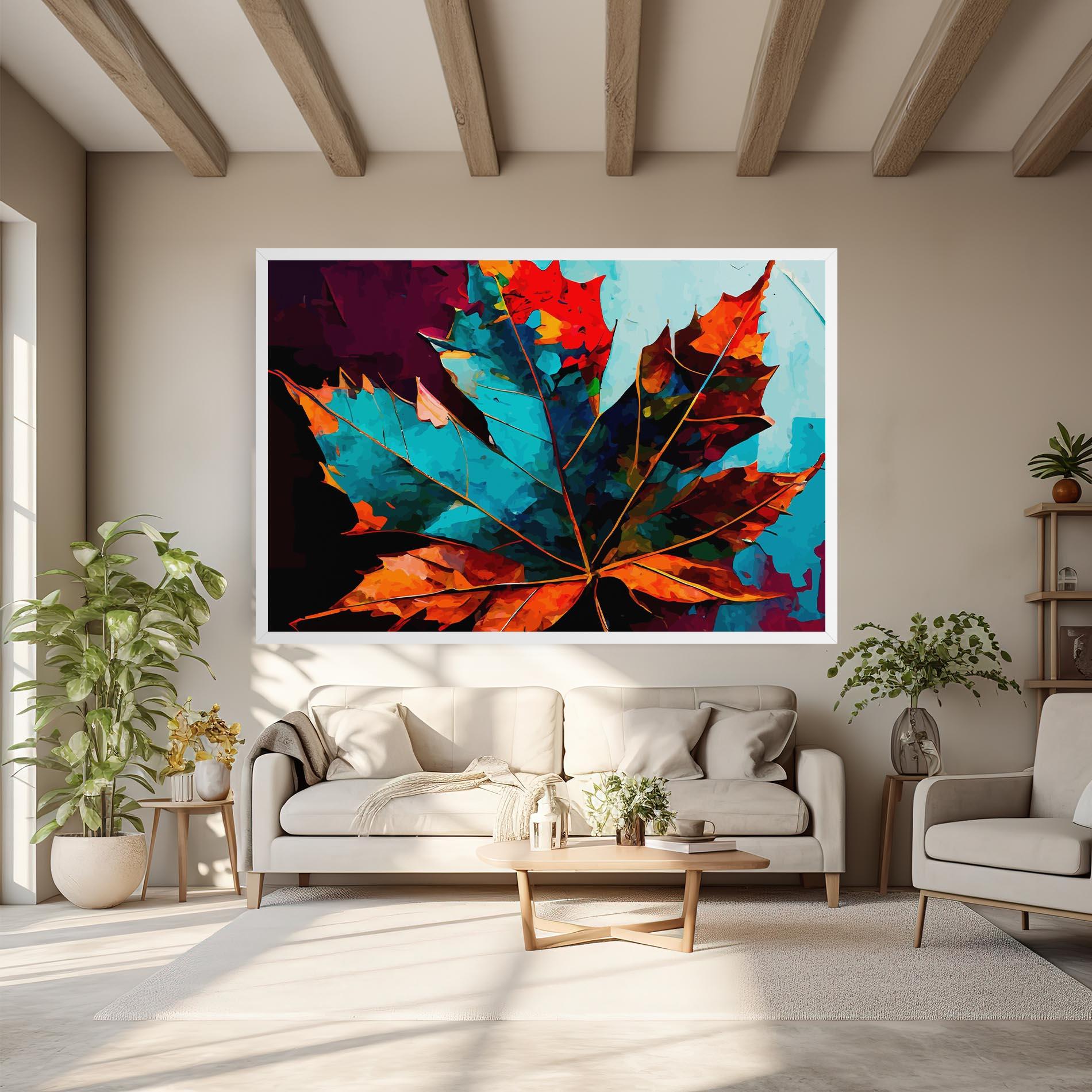 Vászonkép Blue Orange Leaf mockup 6