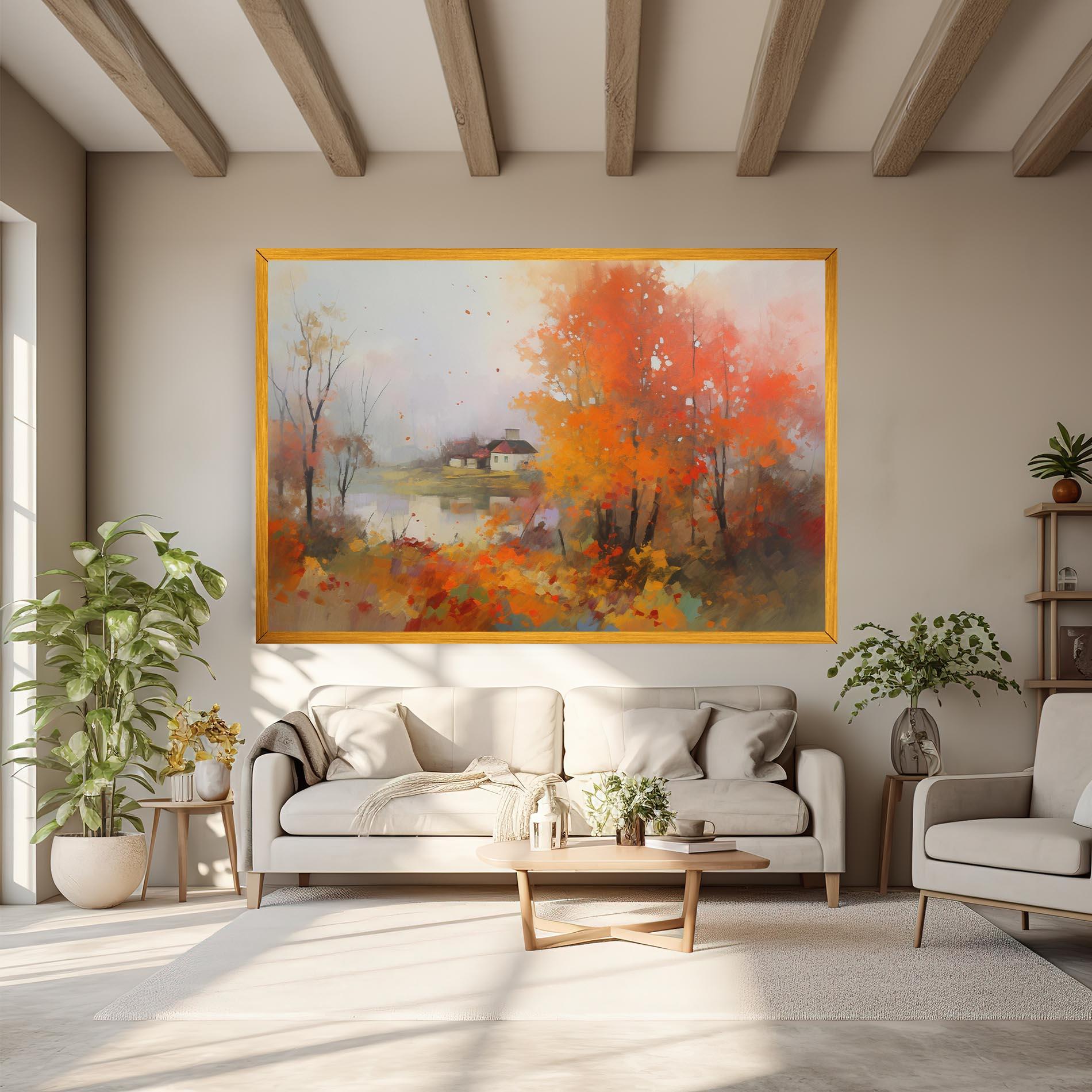 Vászonkép Autumnal Painting mockup 6