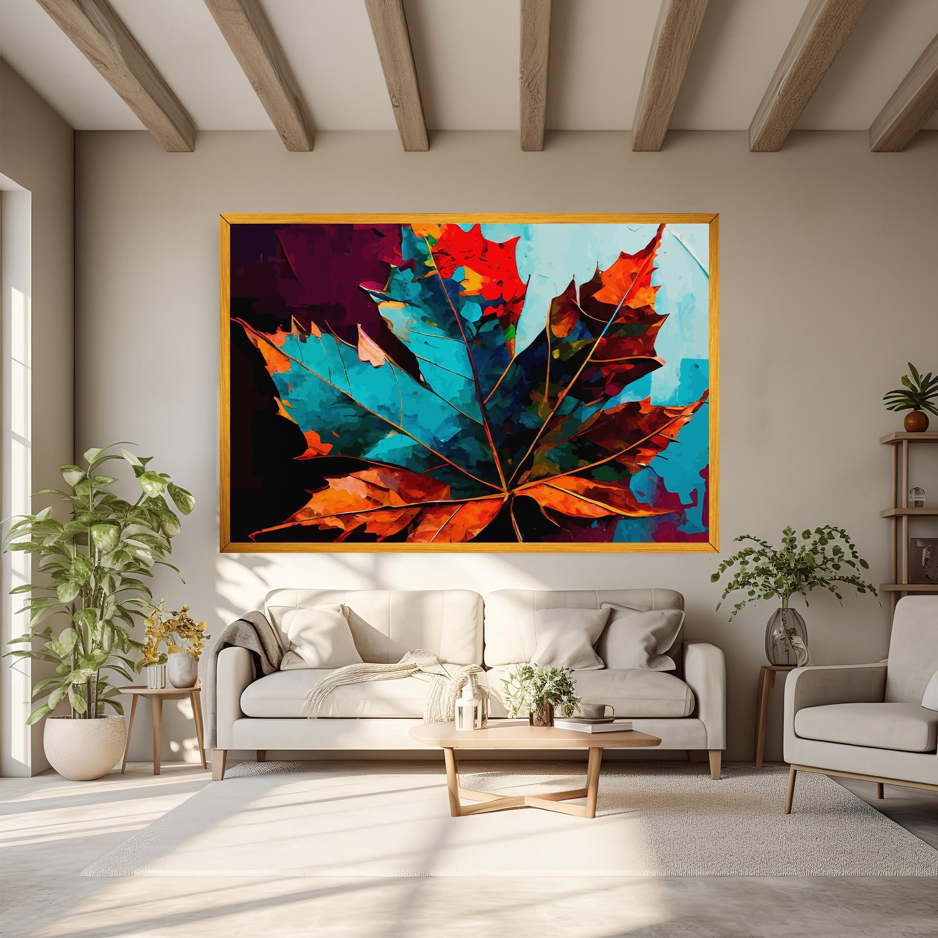 Vászonkép Blue Orange Leaf mockup 6