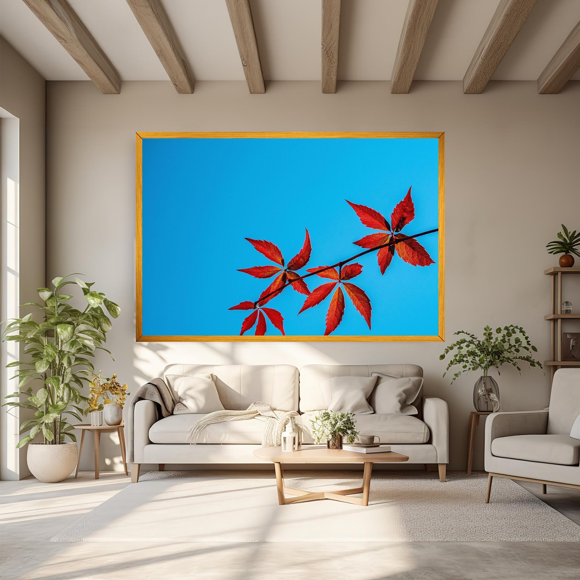 Vászonkép Red Small Leaves mockup 6