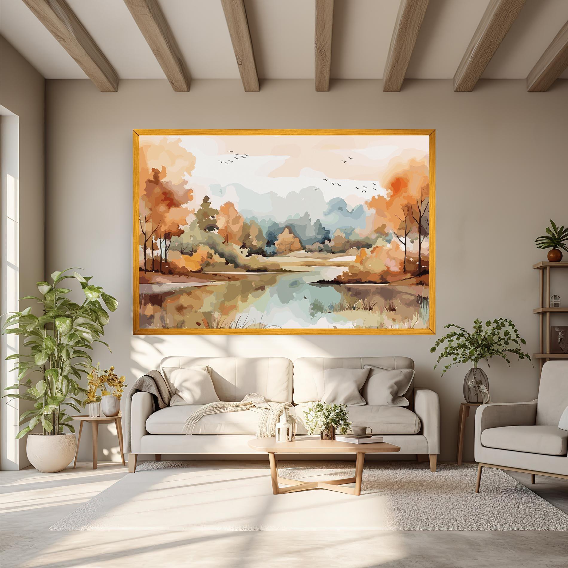 Vászonkép Watercolor Autumn mockup 6