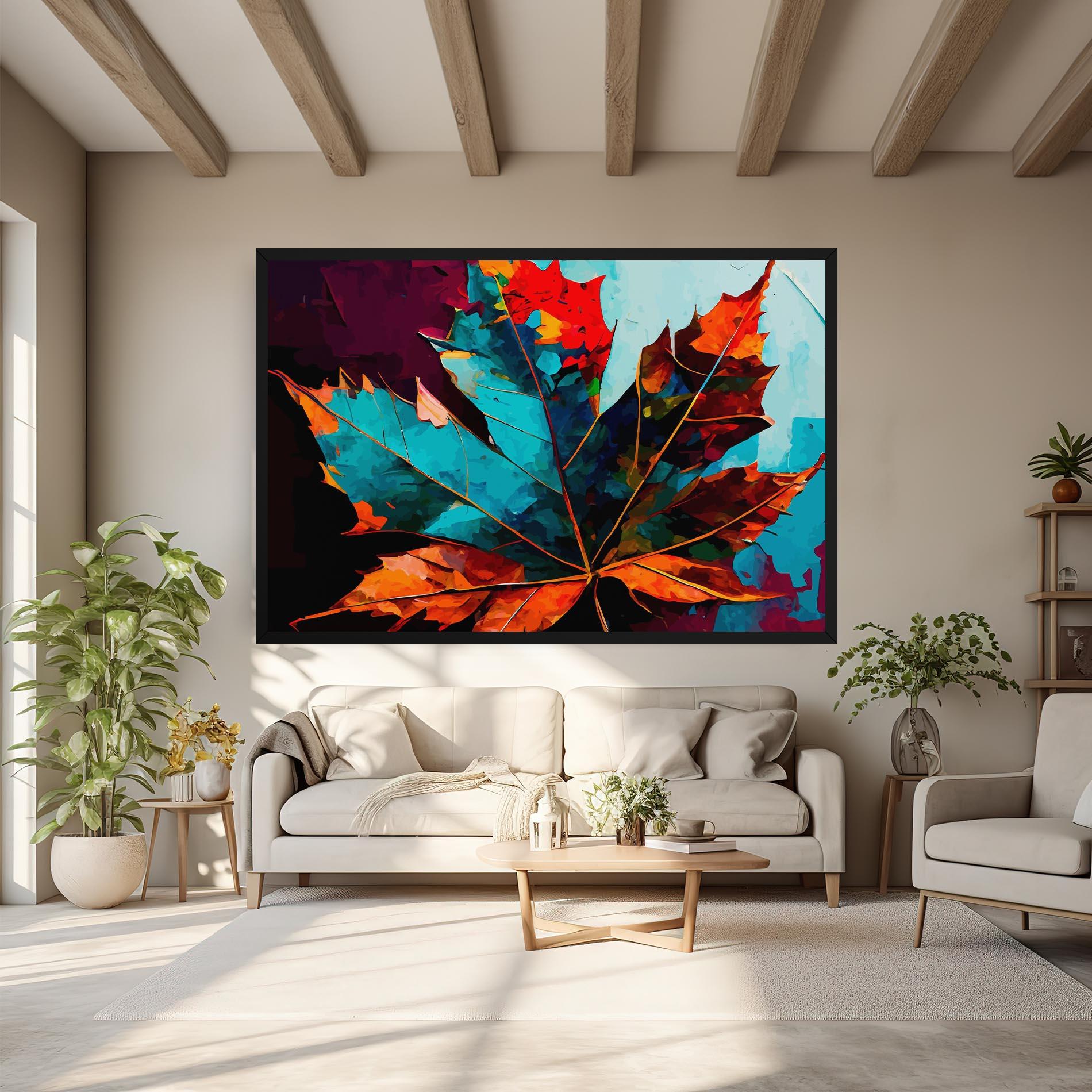 Vászonkép Blue Orange Leaf mockup 6