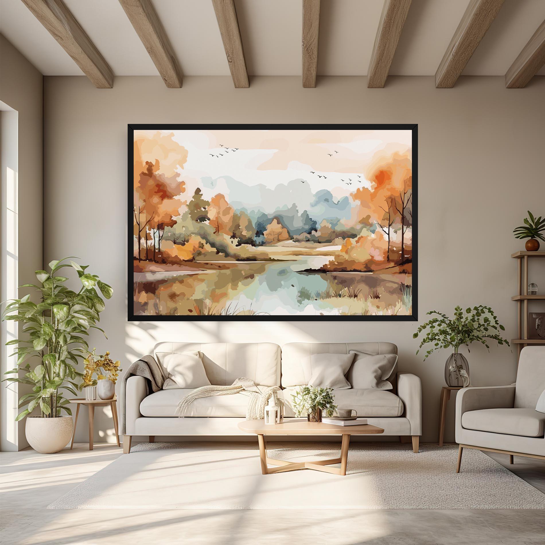 Vászonkép Watercolor Autumn mockup 6