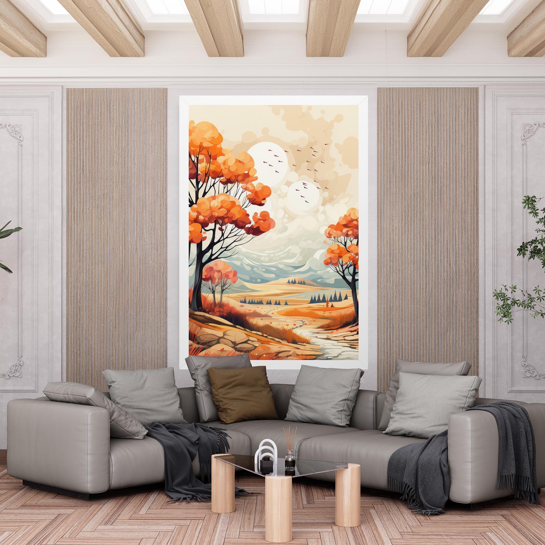 Vászonkép Autumn Tree Painting mockup 6