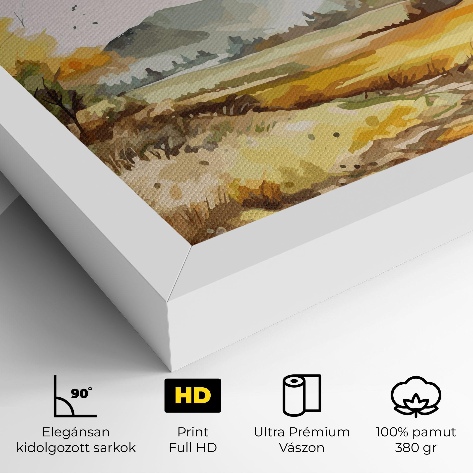 Vászonkép Yellow Blue Autumn mockup 4