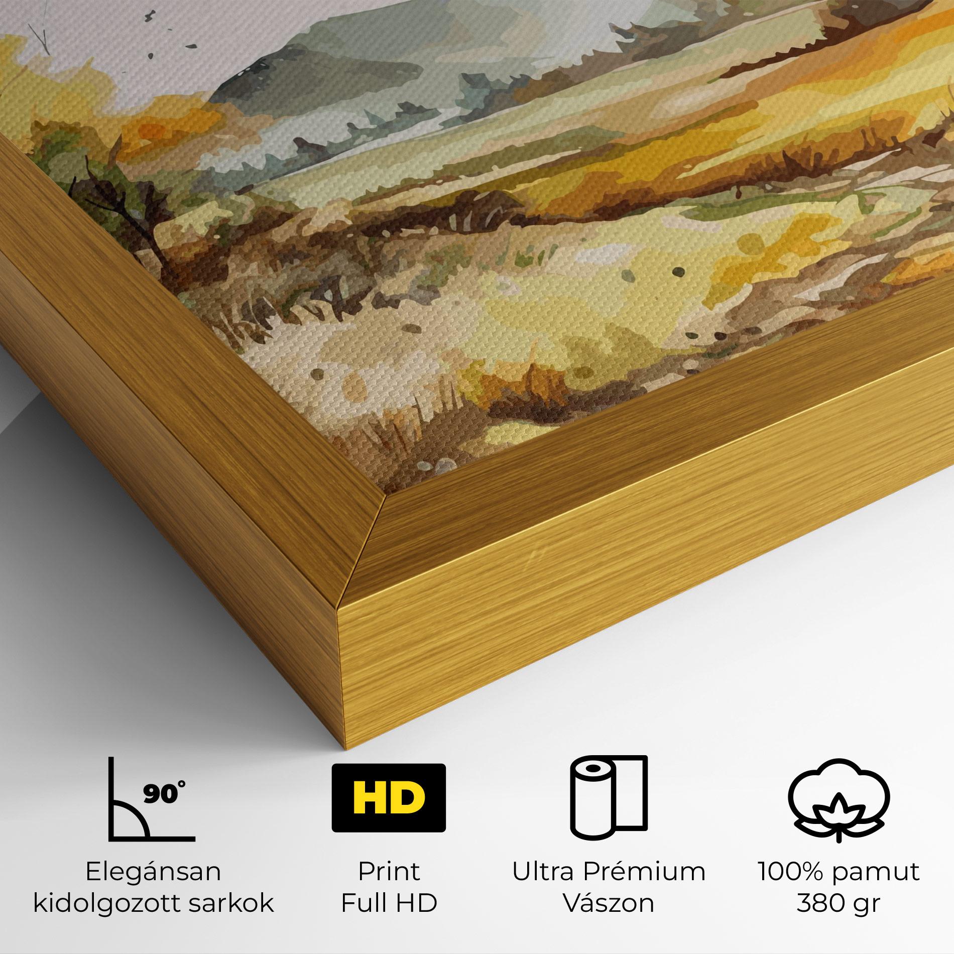 Vászonkép Yellow Blue Autumn mockup 4