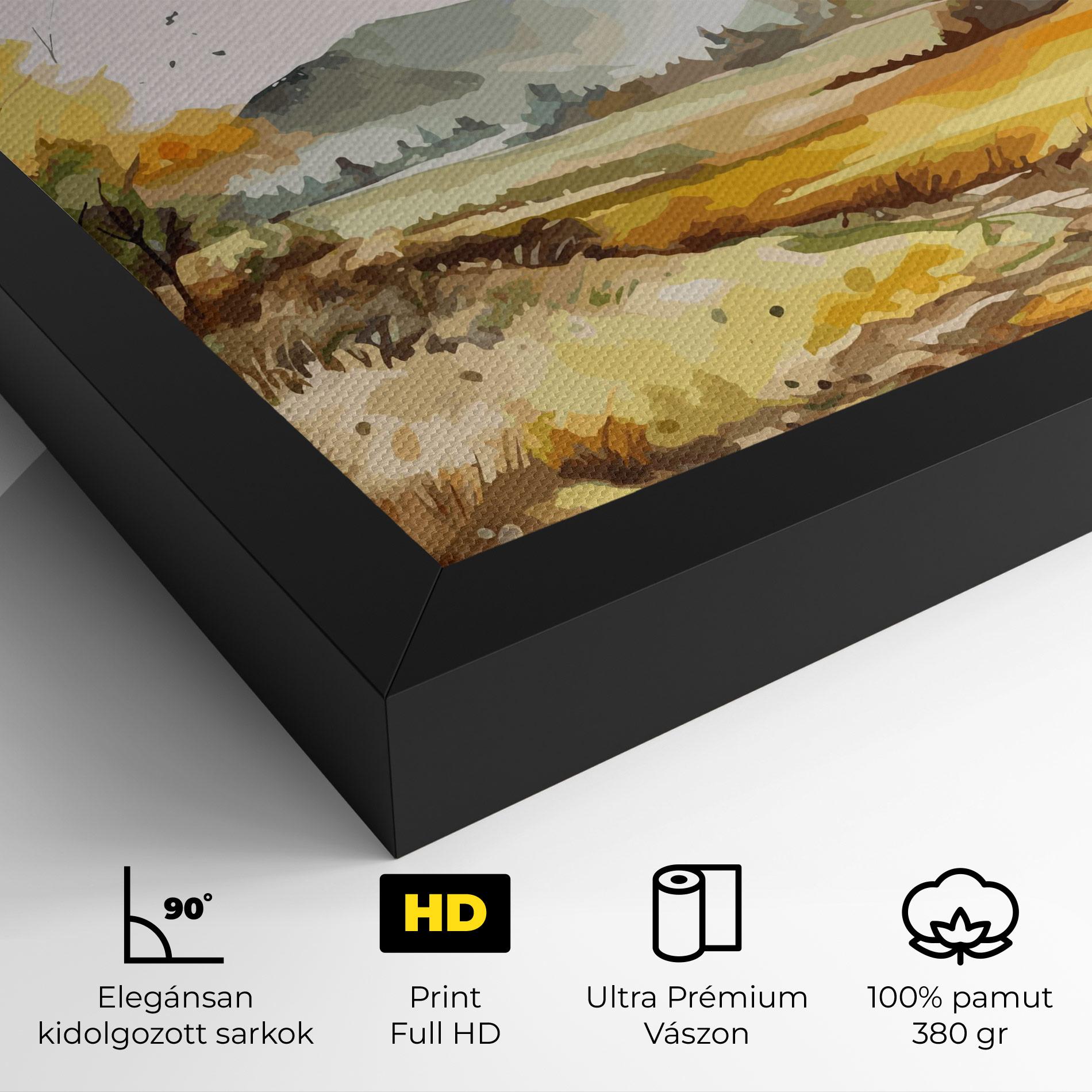 Vászonkép Yellow Blue Autumn mockup 4