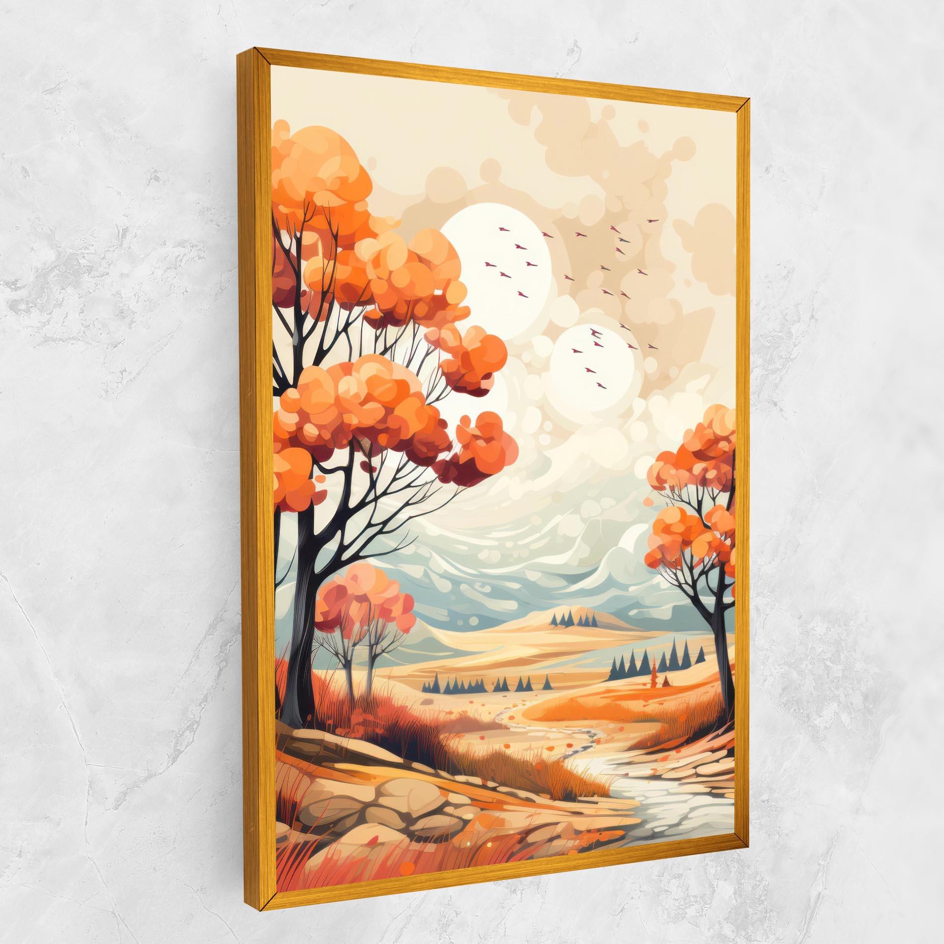 Vászonkép Autumn Tree Painting mockup 1